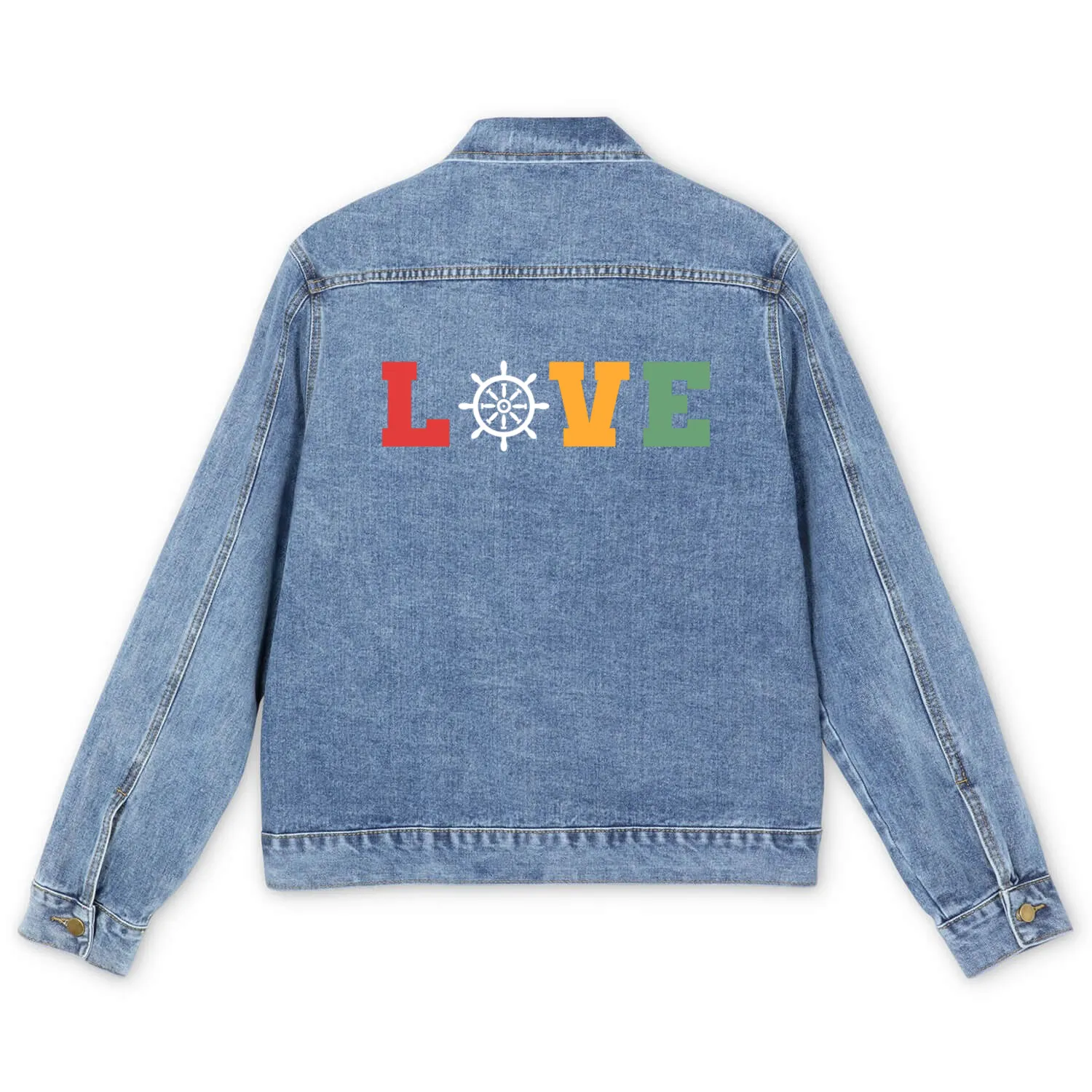 Love Sailing Explorer or Backpacker Gift Men's Denim Jackets