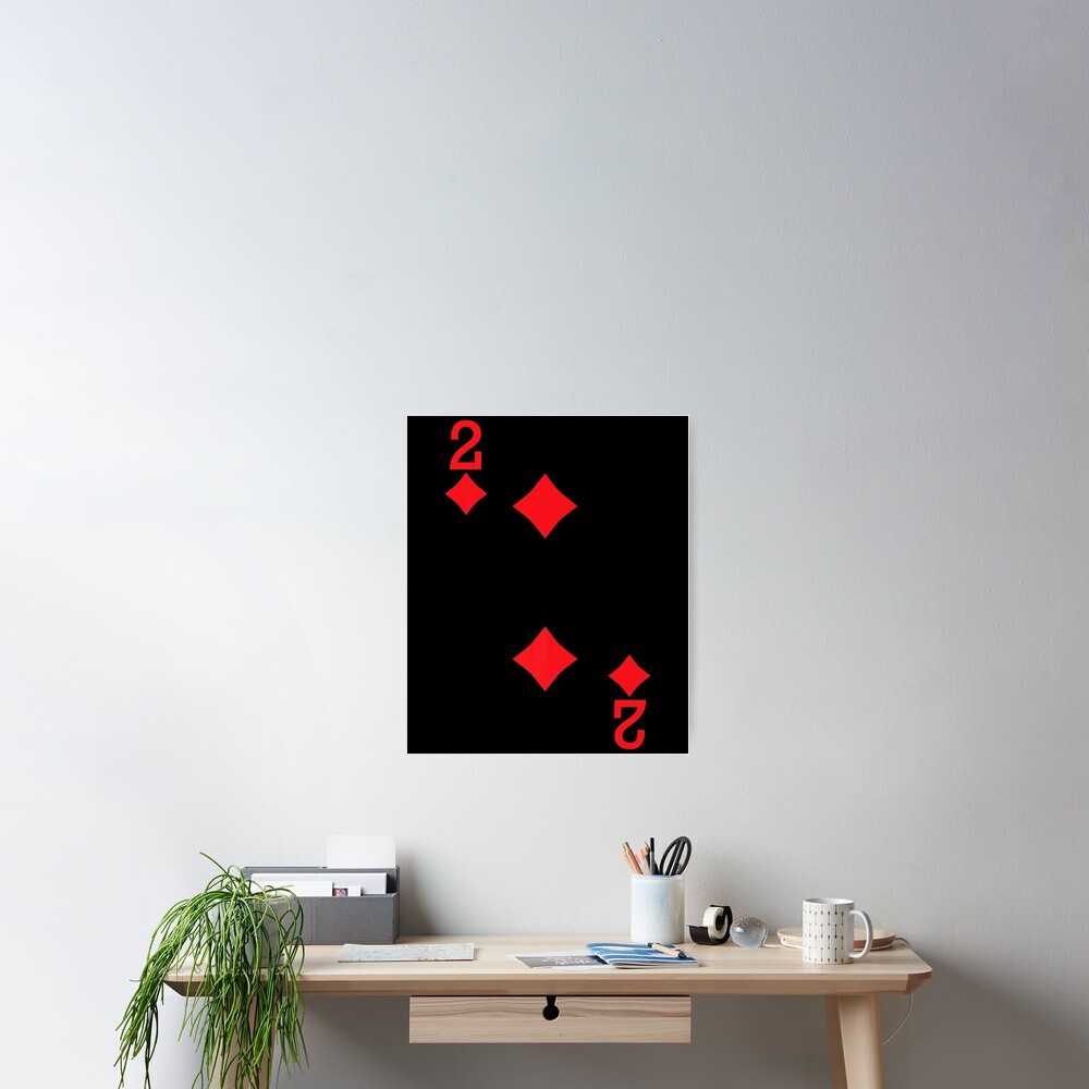 2 Of Diamonds Playing Card Halloween Poster