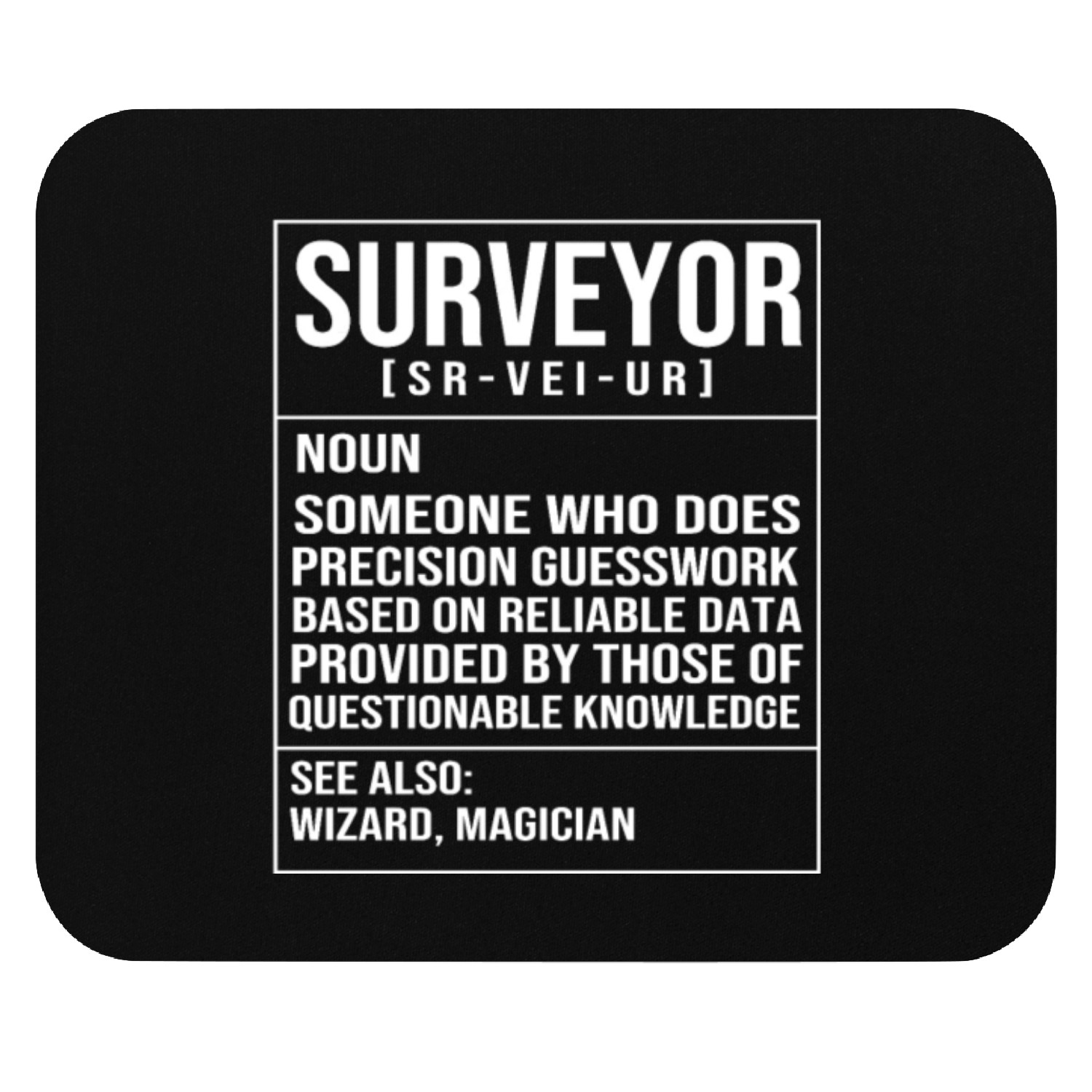 Engineer Land Surveying Definition Funny Surveyor Mouse Pads