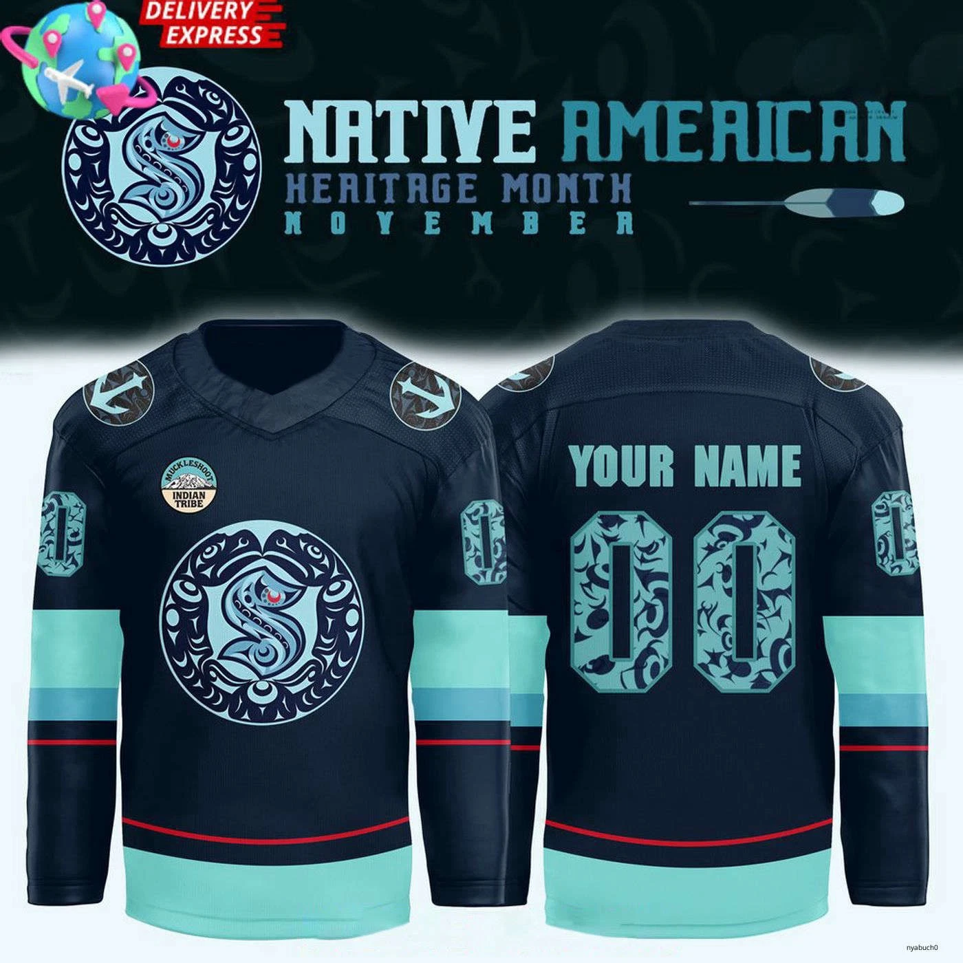 Personalized Seattle Kraken Native American Heritage Month 2025 Hockey Shirt