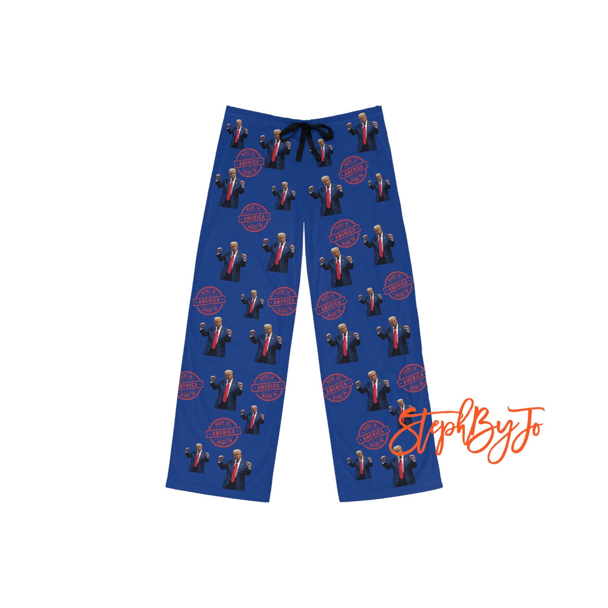 Donald Trump Made in America Sleepwear, MAGA Men's Pajama Pants, Patriotic Lounge Bottoms, USA Political Gift, Red White Blue PJ Trousers