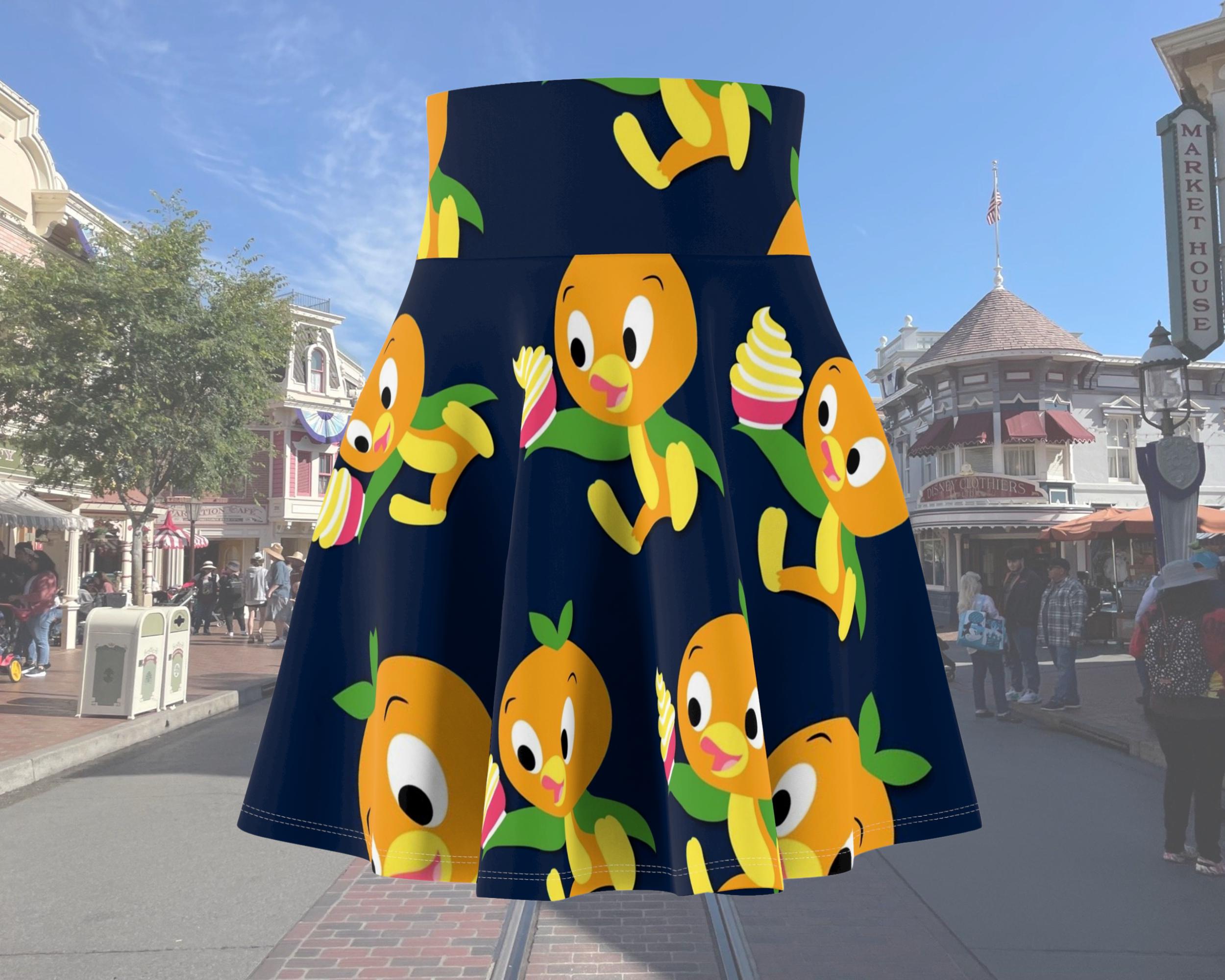 Orange Bird Dark Blue Running Skirt