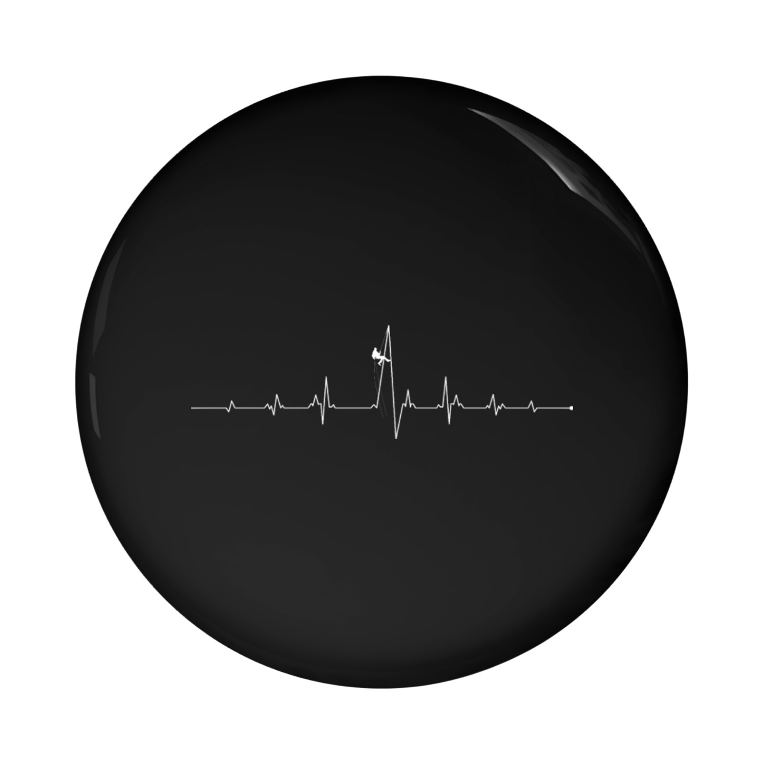 Heartbeat mountain climbing Pin Buttons