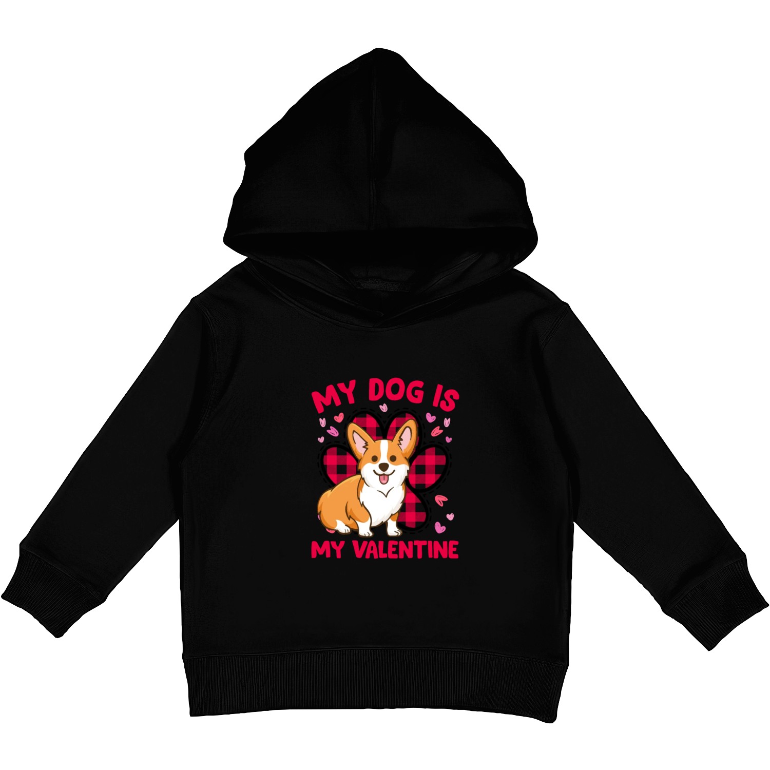 My Corgi Is My Valentine Cute Corgi Owner Lover Kids Pullover Hoodies