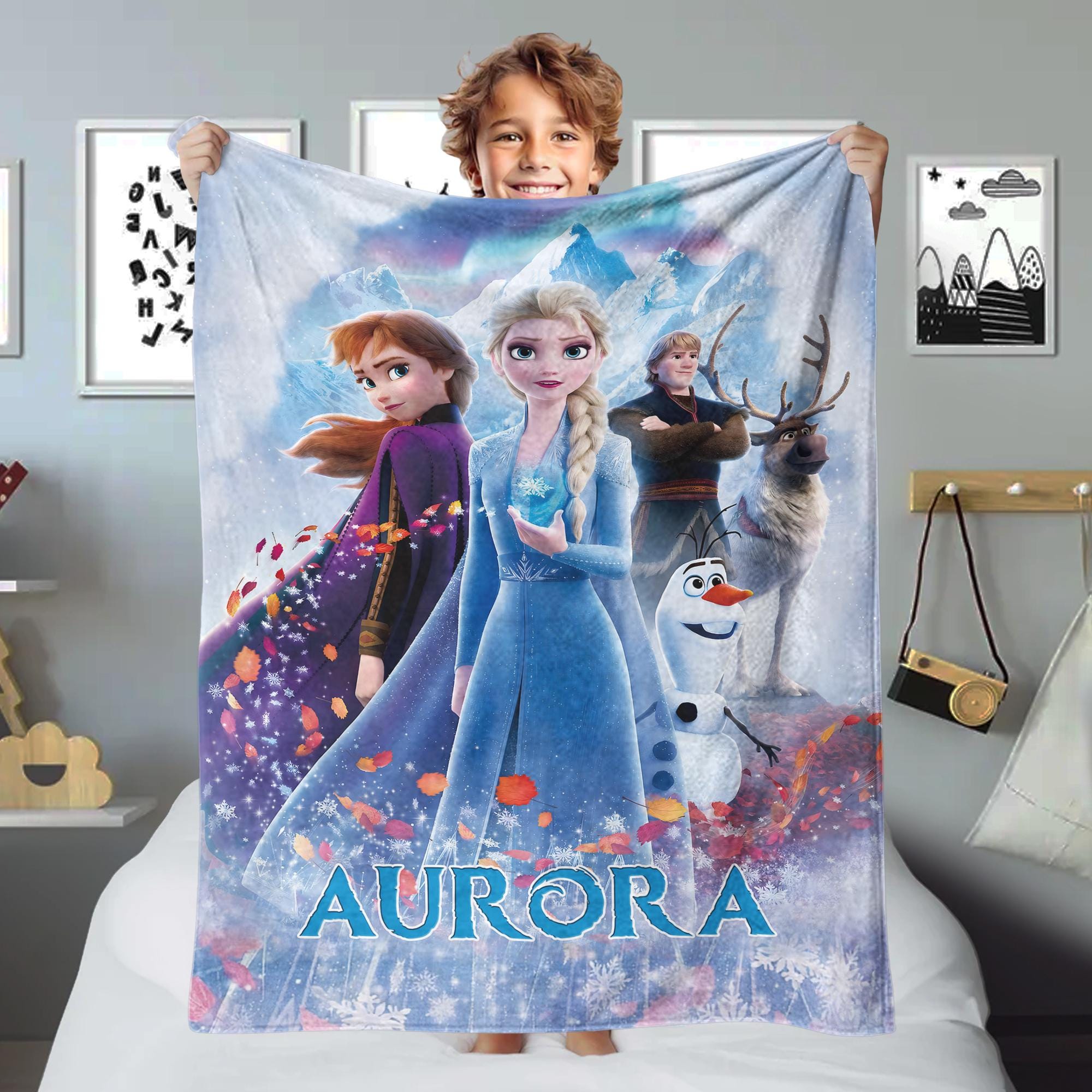 Personalized Princess Movie Blanket, Characters Blanket, Cartoon Movie Blanket Chirstmas Gift, Princess Fleece Blanket, Princess Quilt