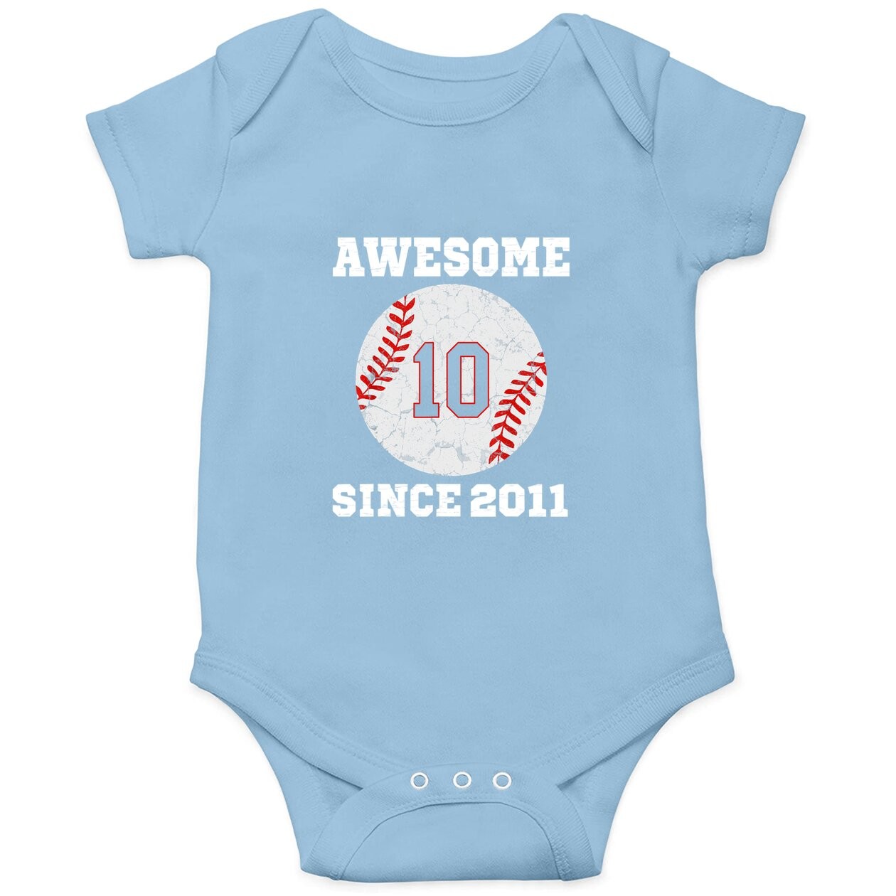 10th Birthday Baseball Lover Gift 10 Years Old Vintage Retro Baby Bodysuit