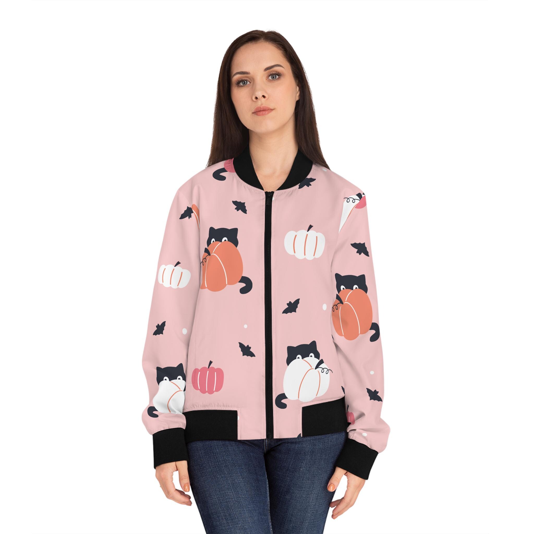 Pink Halloween Kitty - Women's Bomber Jacket