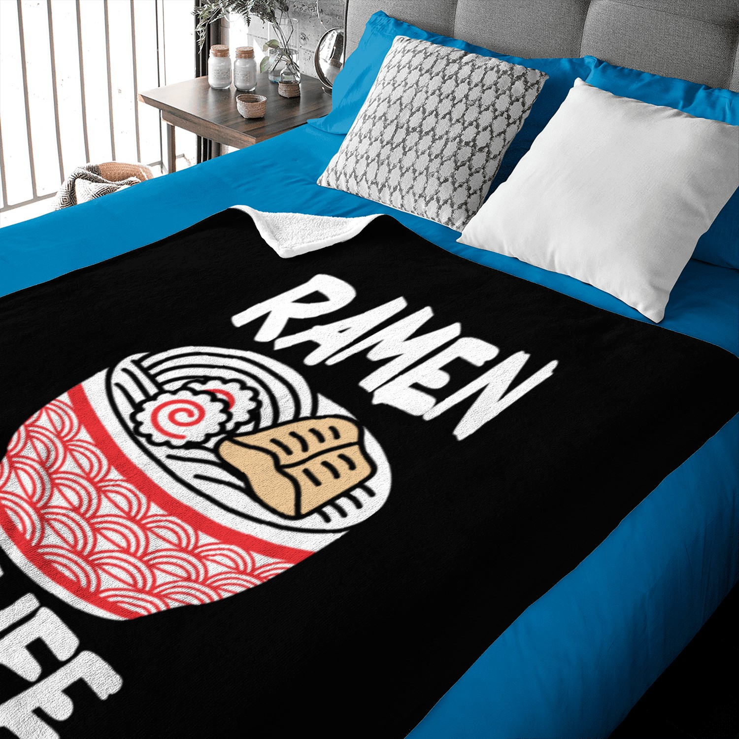 Ramen Is Life Anime Japanese Noodle Soup Baby Blankets