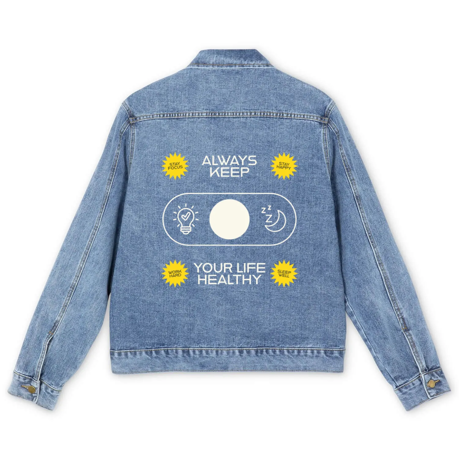 Always Keep Your Life Healthy Men's Denim Jackets
