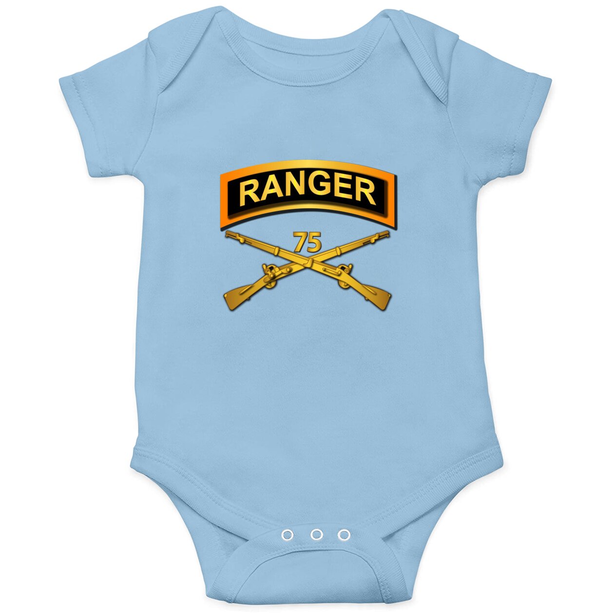 75th Infantry Regiment (Ranger) Branch w Ranger Tab - Green - Onesies