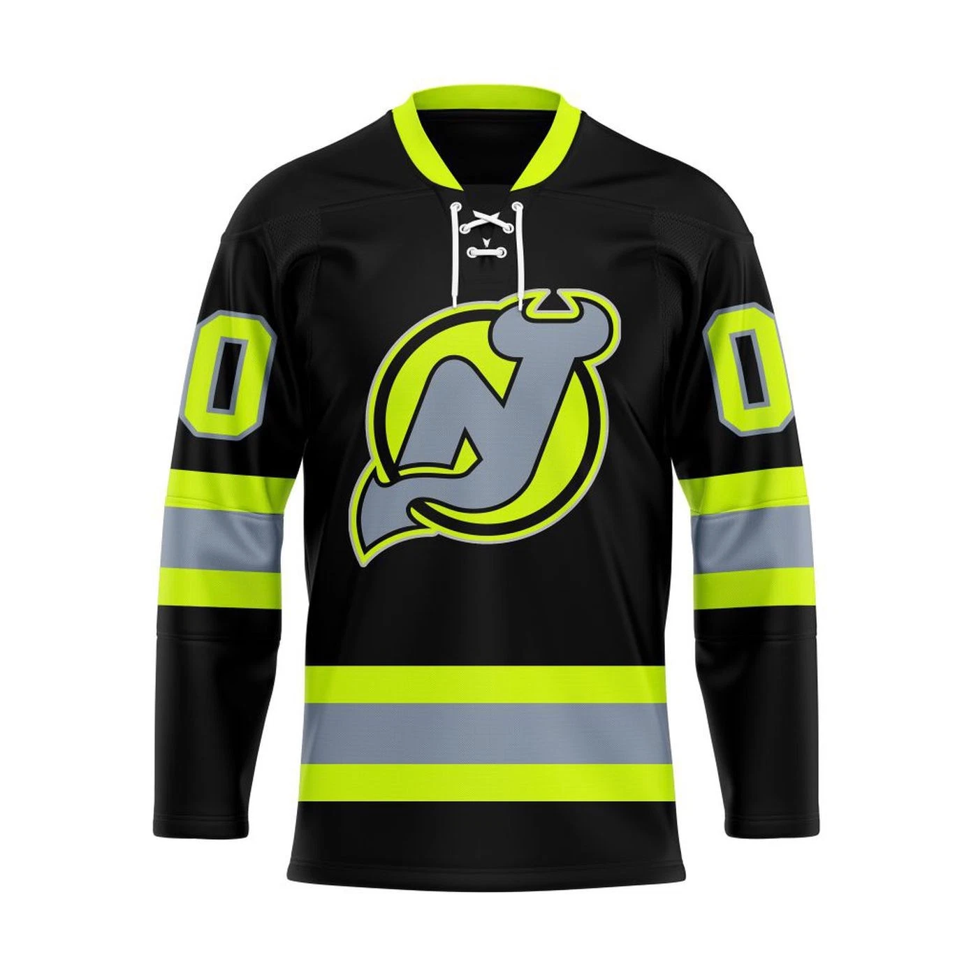 Personalized New Jer.sey Devils Honoring Firefighters Lace Hockey Shirt Fan Gear