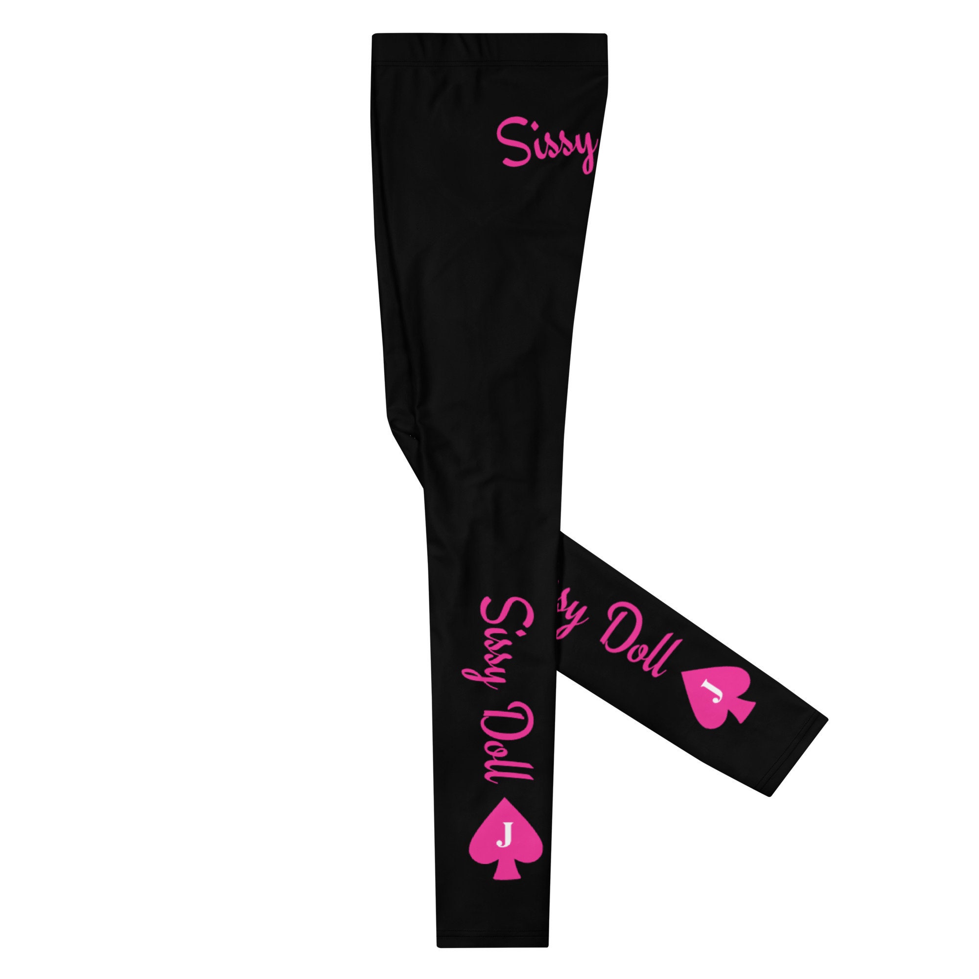 Sissy Doll Men's Leggings with Jack of Spades Motif on Each Leg Ideal for Sissy Jacks of Spades