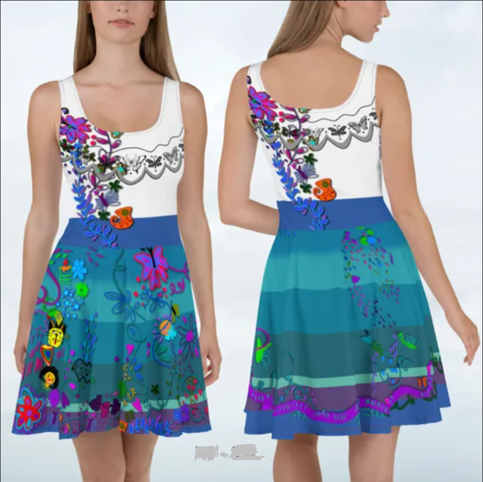 The Enchanted Family Inspired Skater Dress, Gift for Her, Halloween Adult Costume, Cosplay Costume, Harajuku Clothing, Dapper Day, Bounding