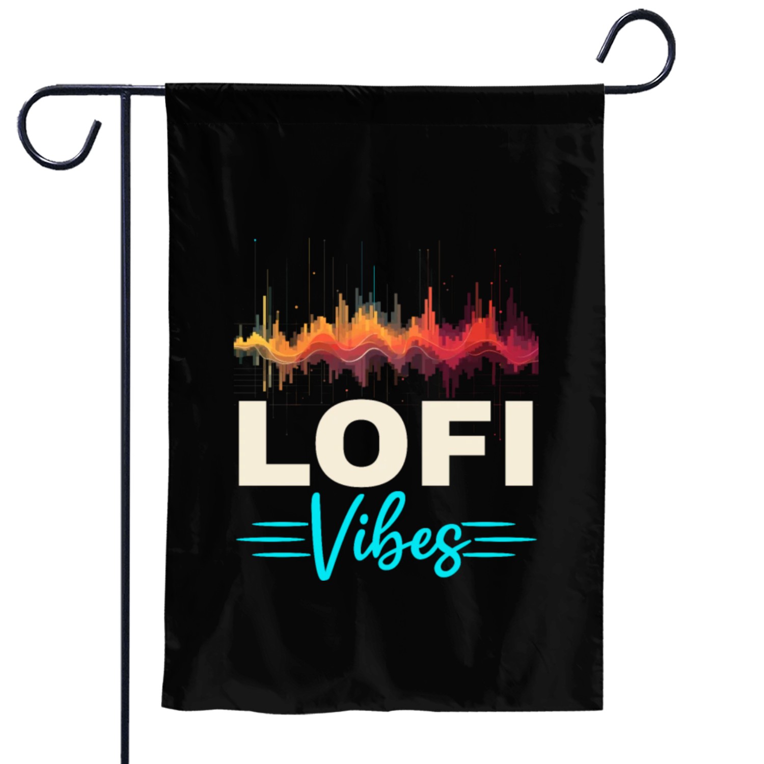 Lofi Music Lover Low Fidelity Japanese Aesthetic Garden Flags