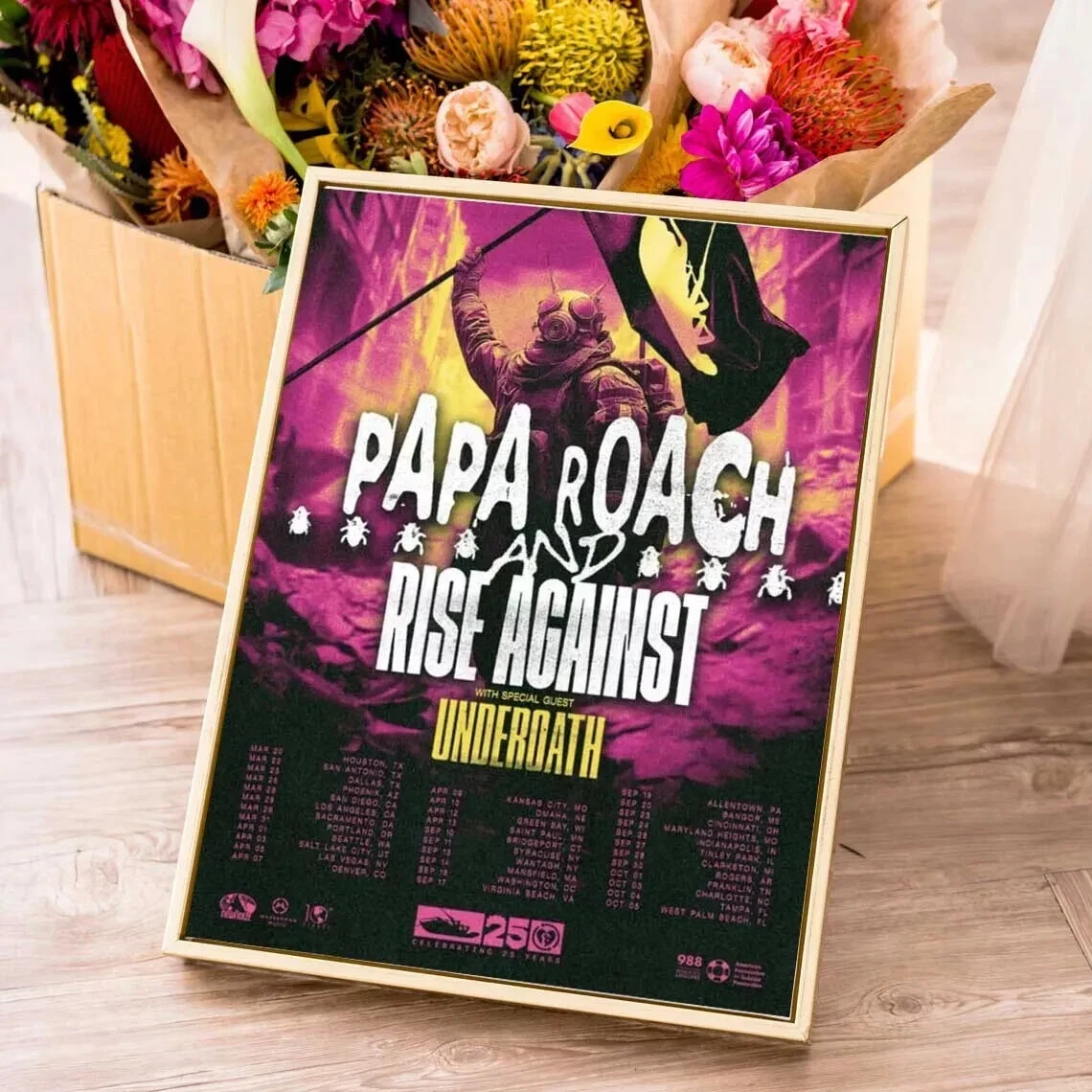 Papa Roach Rise Of The Roach USA Tour 2025 poster