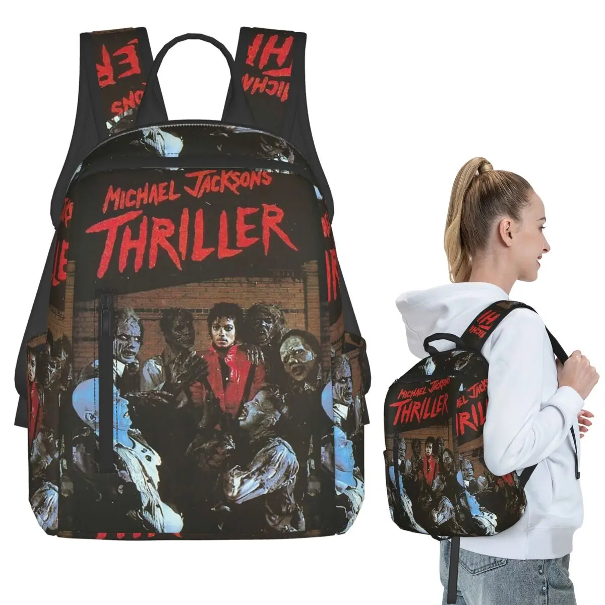 Pop Music Michael Jackson Backpack, Kids School Bag, Student Laptop Shoulder Bag for Men Women, Hiking Backpack