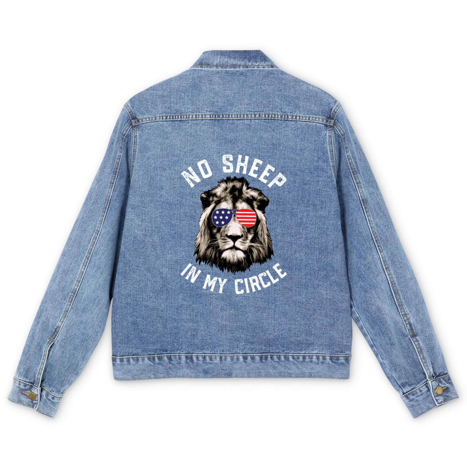 No Sheep In My Circle Men's Denim Jackets