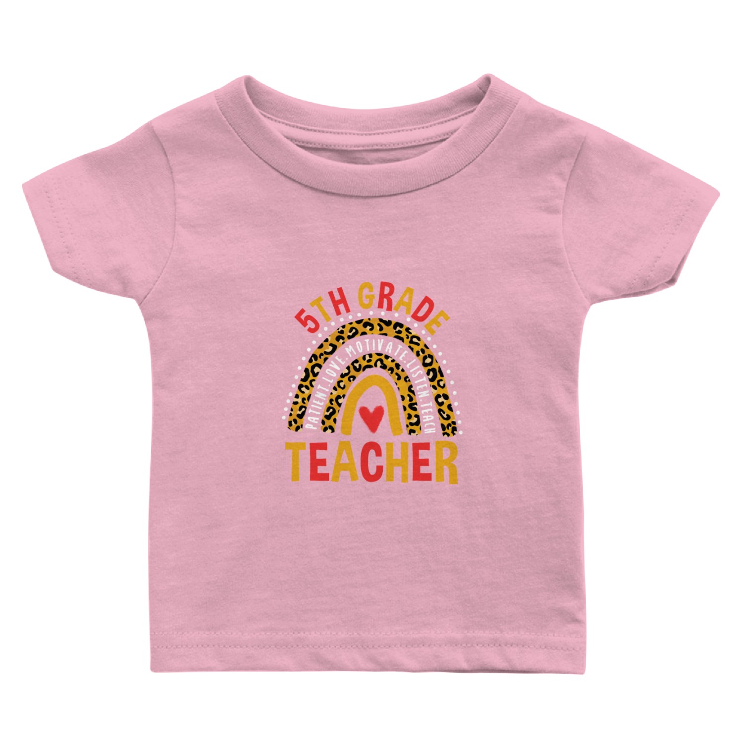 First Day Of School Leopard 5th Grade Teacher Baby T Shirts