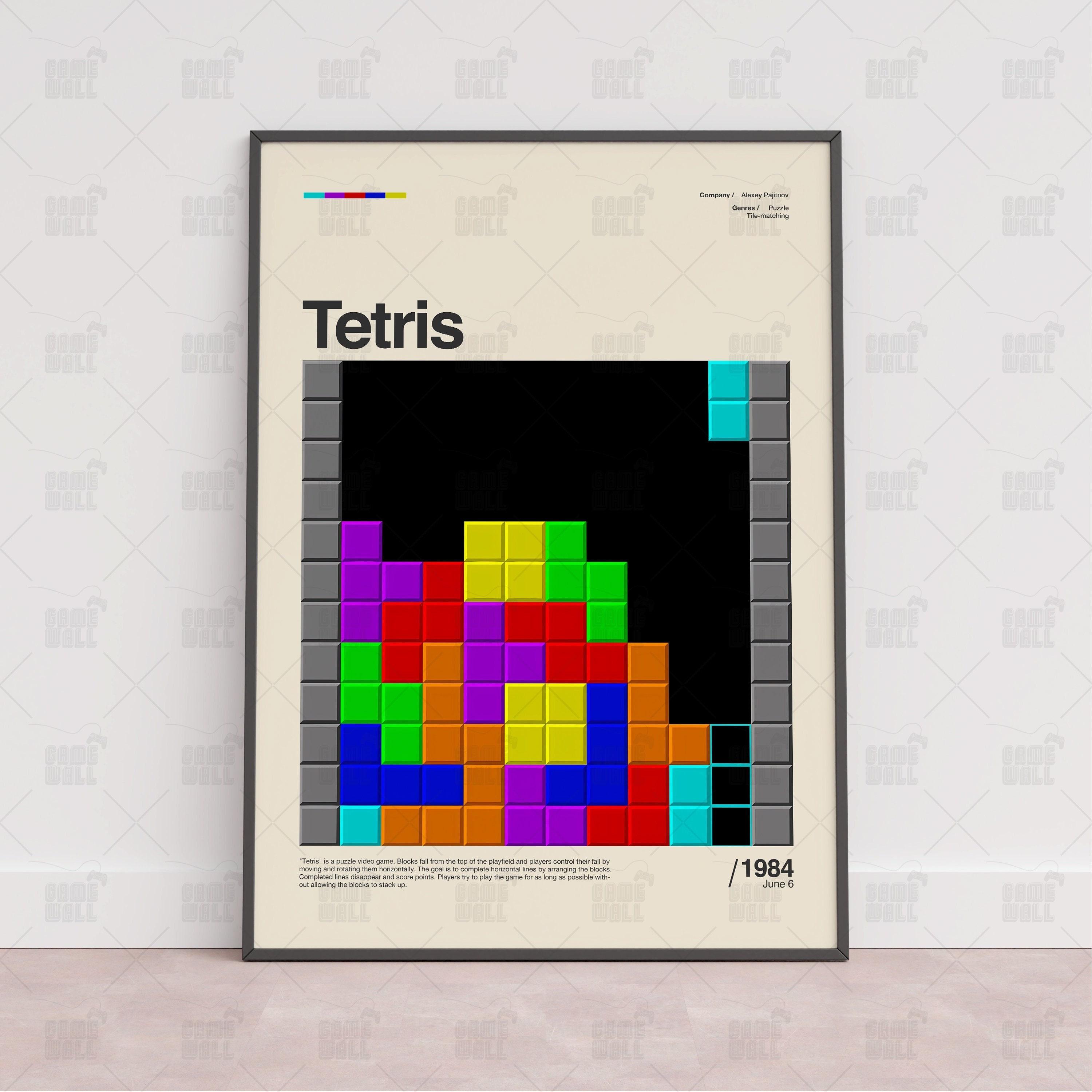 Tetris Poster, Gaming Room Poster, Gaming Wall Poster, Gaming Print Poster, Game Gift, Video Games Poster, Gaming Poster