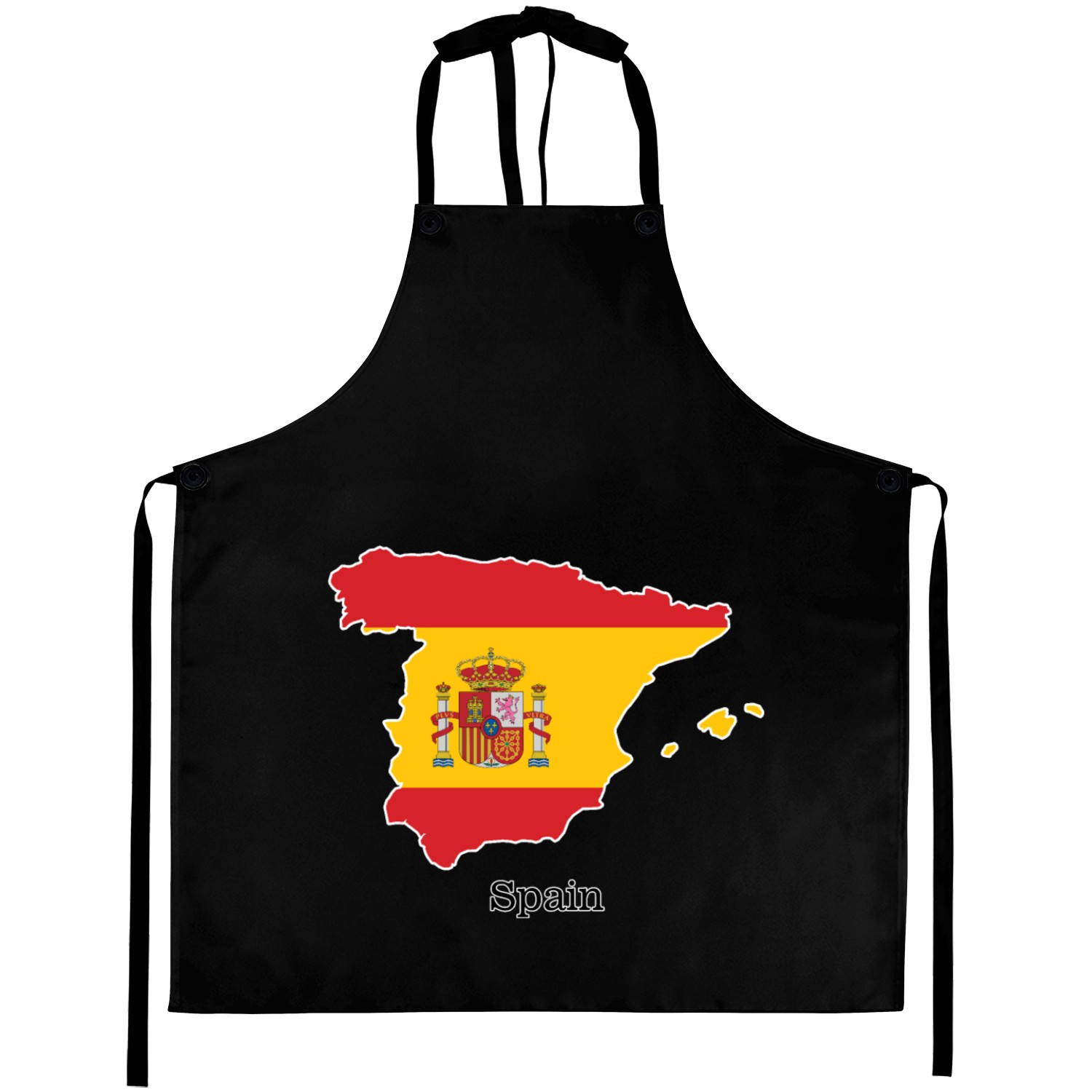 Spain Flag within Map Souvenir Design Aprons