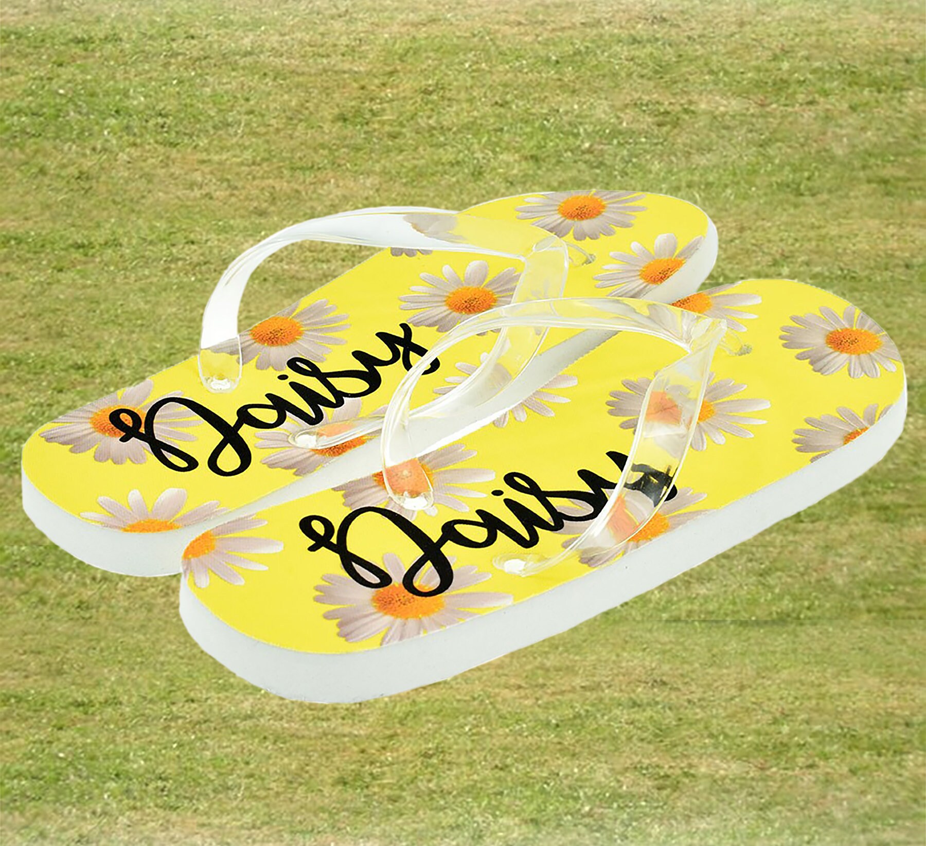 Personalised Floral Daisy Ladies Flip Flops