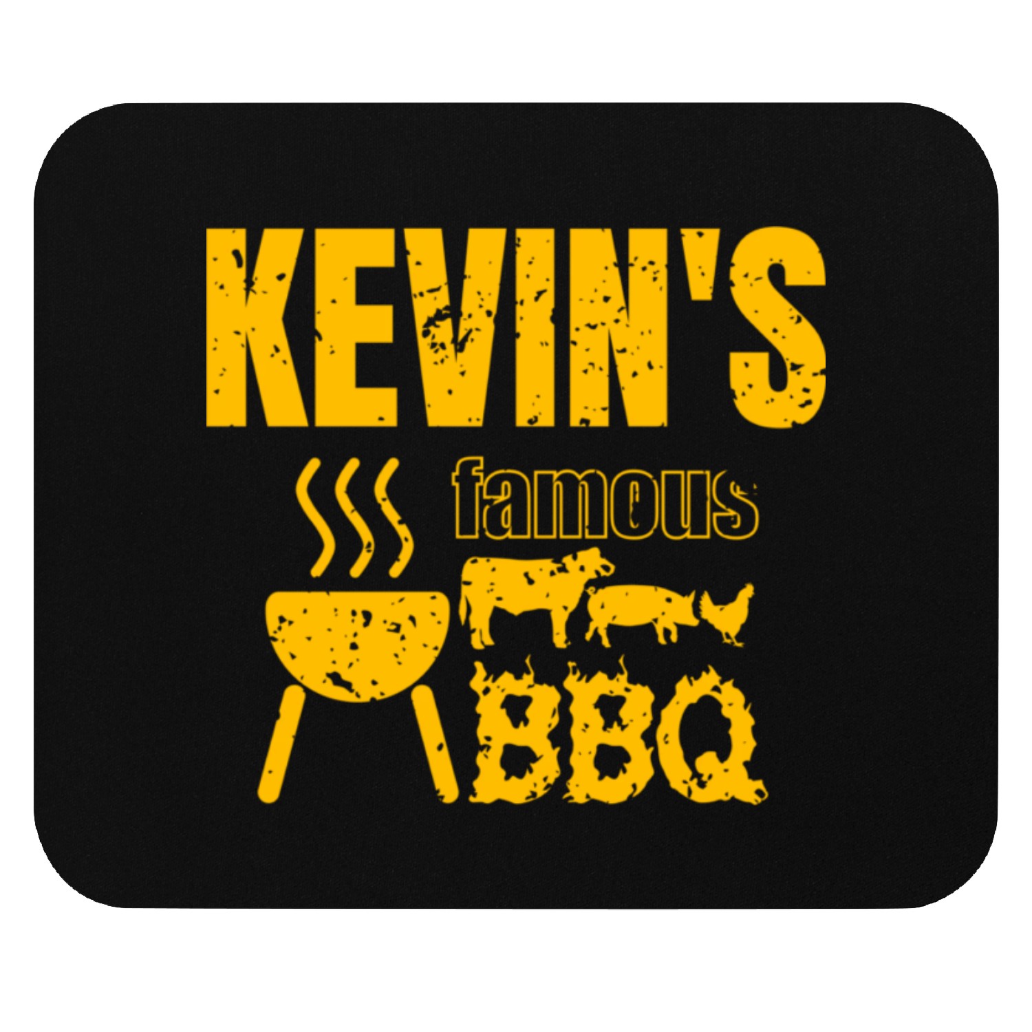 Kevin Famous BBQ for the Barbecue Lover Grill Mouse Pads