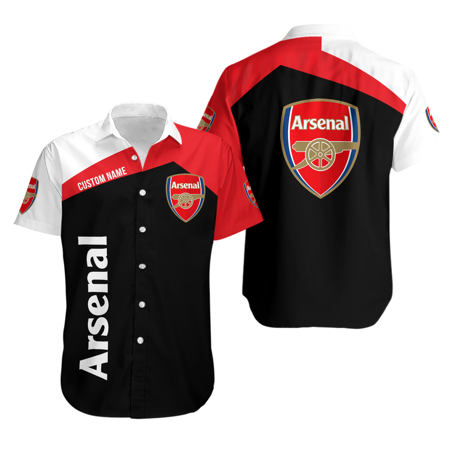Personalized Arsenals Team Hawaiian Shirt , Button Down Full Size