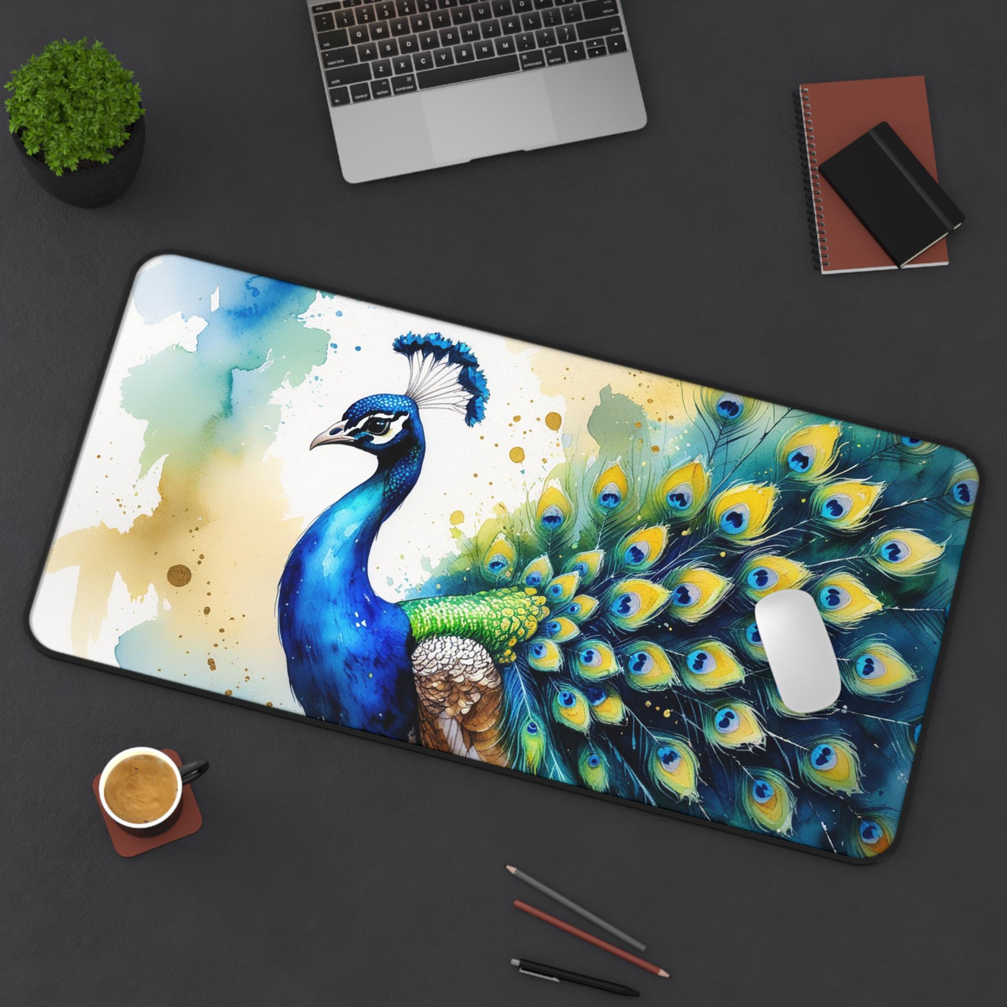 Peacock Mouse Pad - Colorful Desk Accessory