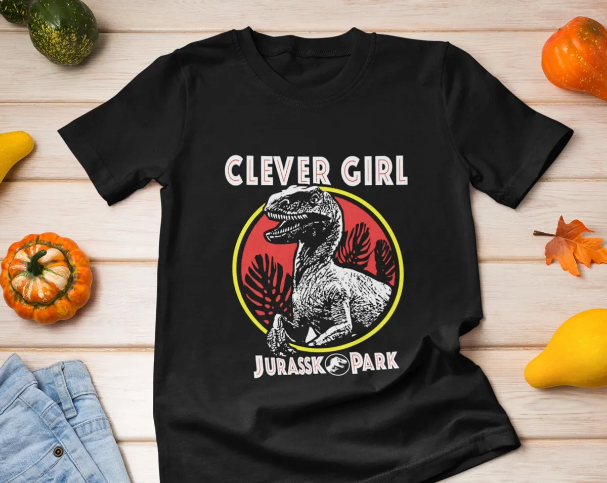 Jurassic Park Distressed Teal Raptor Clever Girl T-Shirt