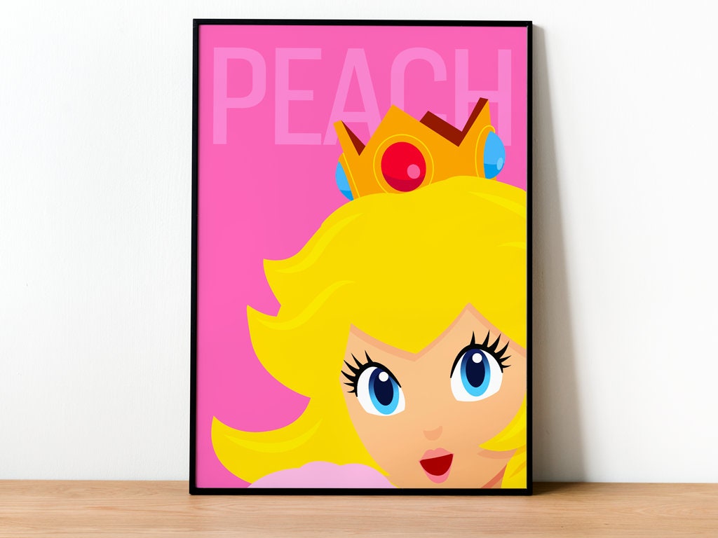 Princess Peach Poster Print - Wall art, Gaming, Geek, Gamer, For Him, For Her, Gift, Gamer, Video Games