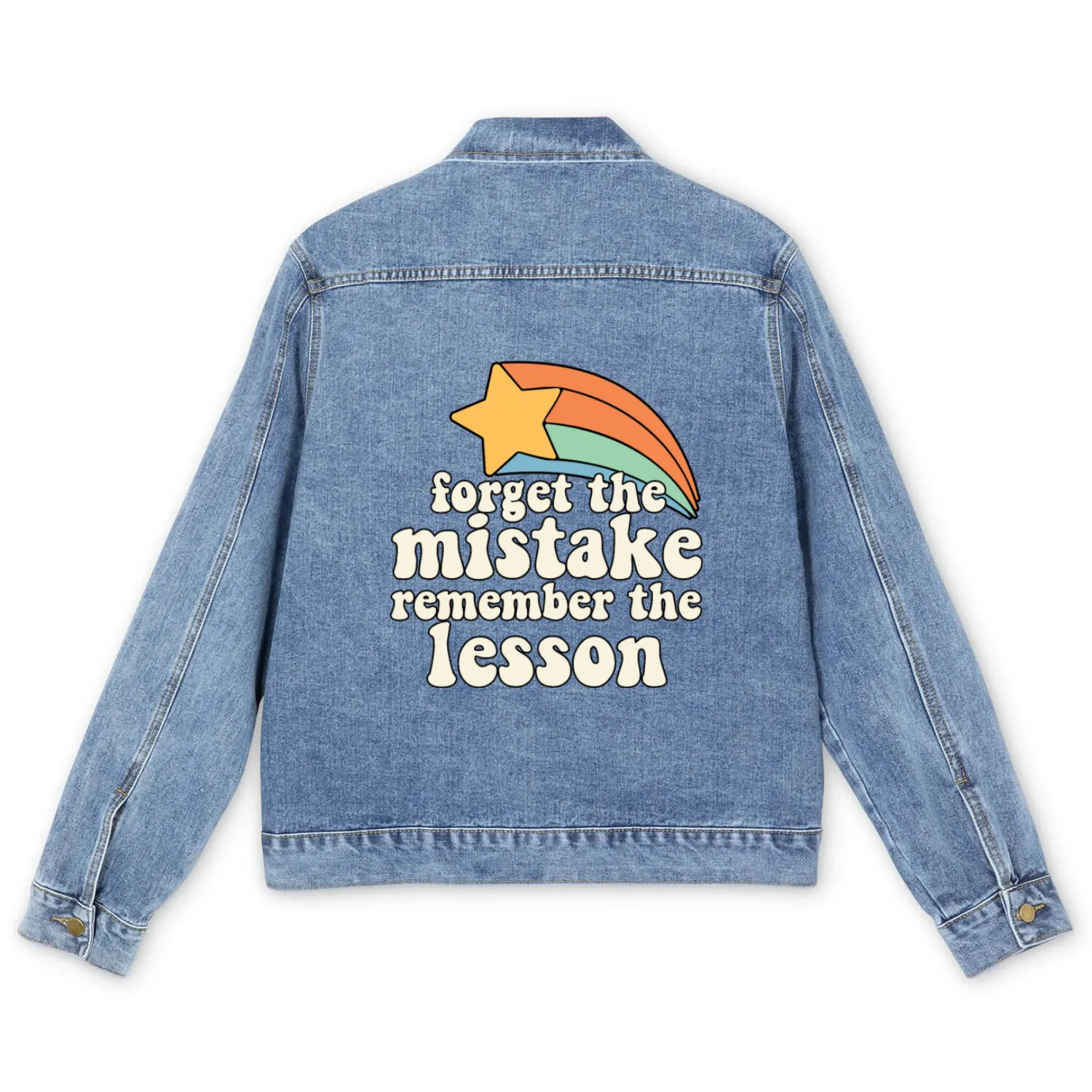 Teacher Vibes Forget the Mistake Remember The Men's Denim Jackets
