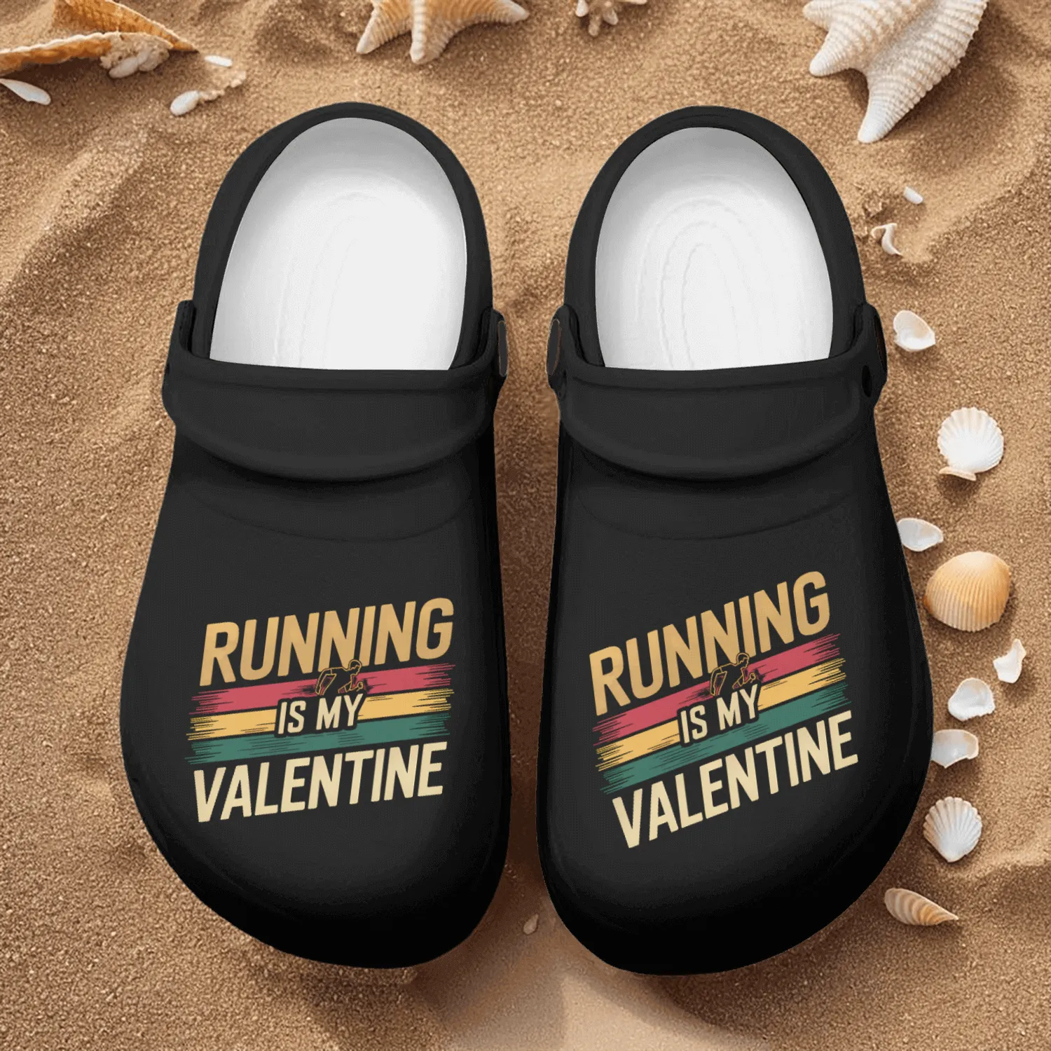 Running is my valentine Nurse Clogs