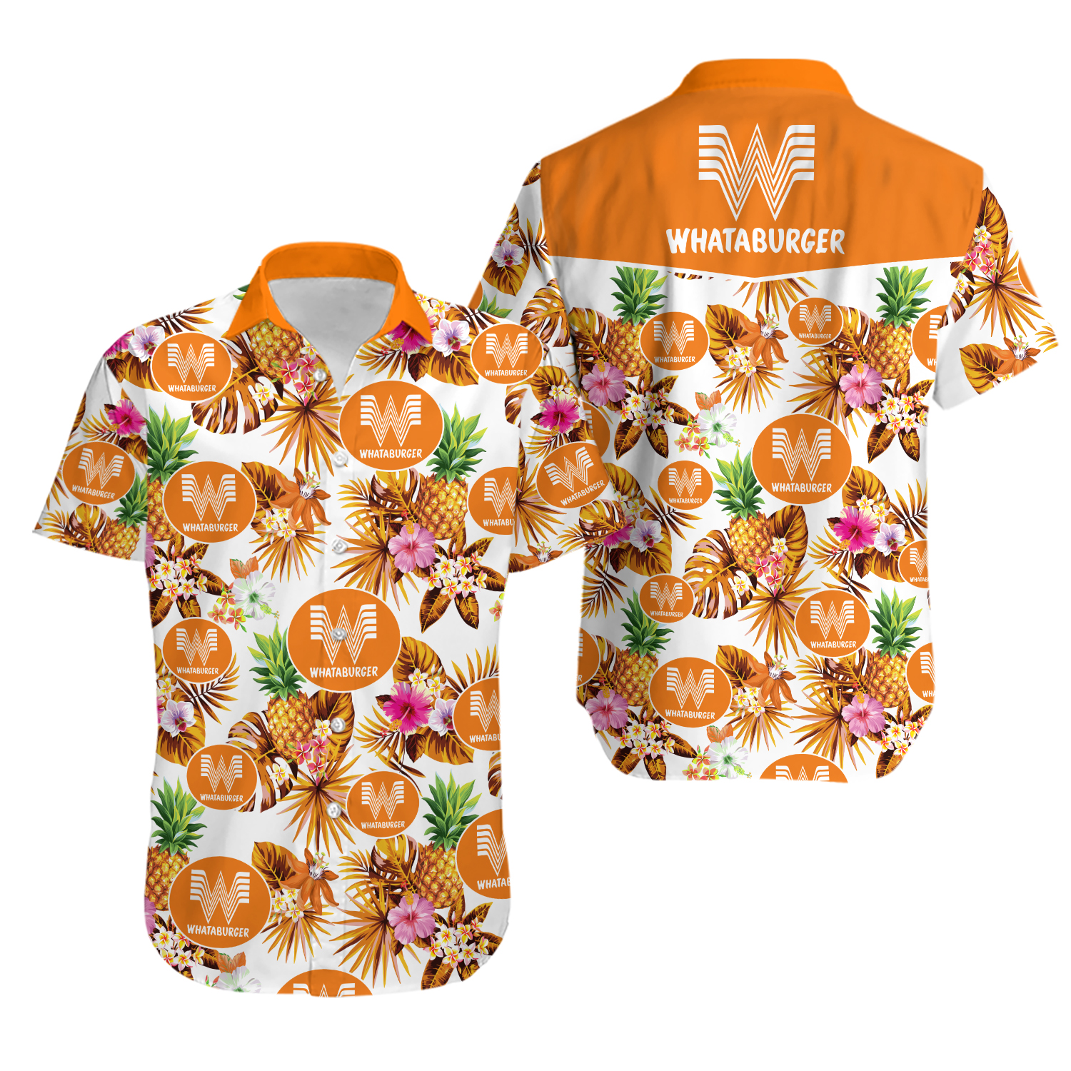 Whataburger Hawaiian Shirt, Whataburger Shorts Men, Whataburger Button Shirt, Aloha Shirts Men, Beach Shorts, Funny Fast Food Shirt