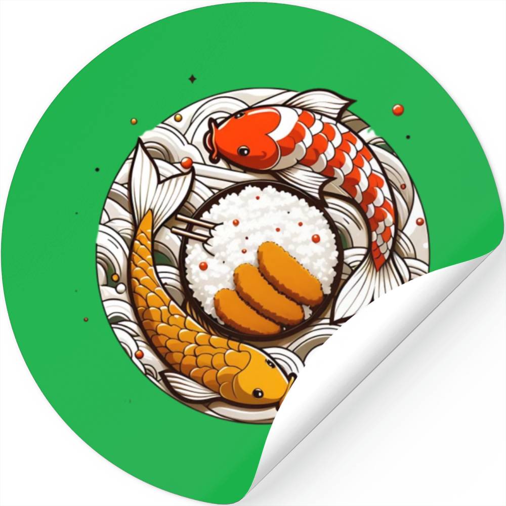 Koi Meets Katsu: An Elegant Japanese Fusion Stickers