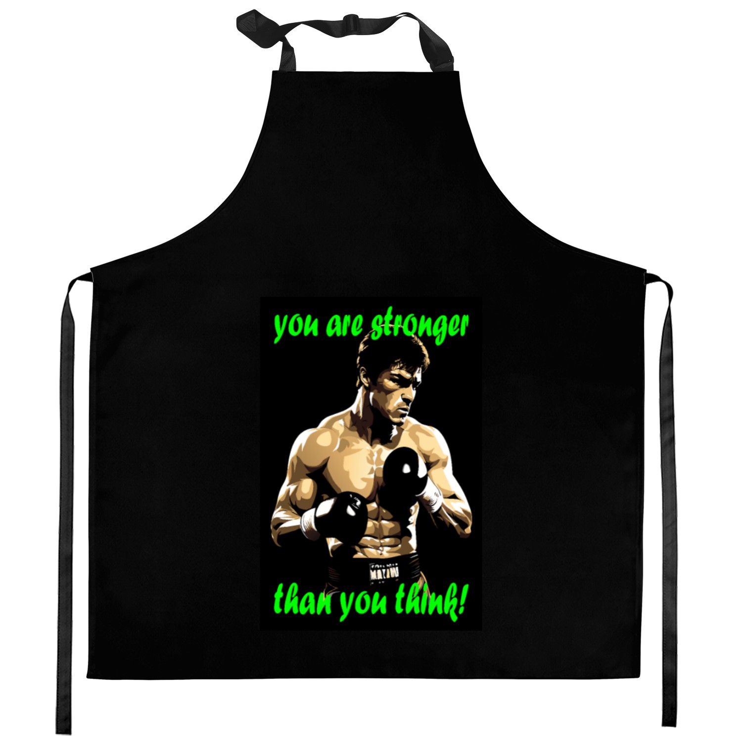 Emphasize the inner strength of boxer Kitchen Aprons