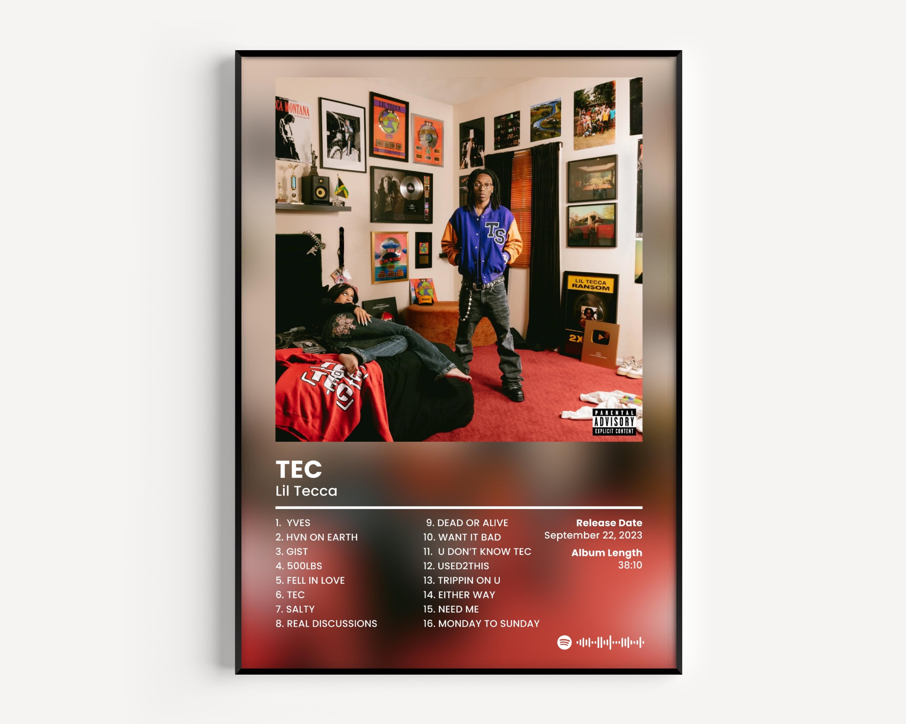 Lil Tecca Cover Poster, TEC Print, Classics Rap Poster