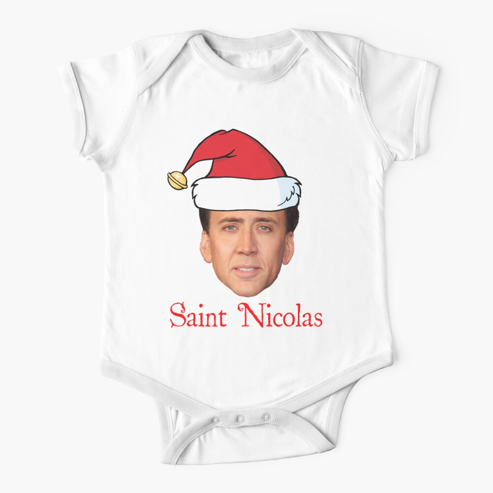 Saint Nicolas Cage Christmas Baby One-Piece