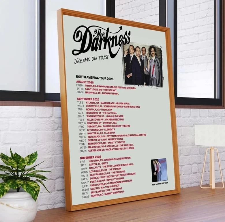 The Darkness Announce Summer 2025 North American Tour Poster