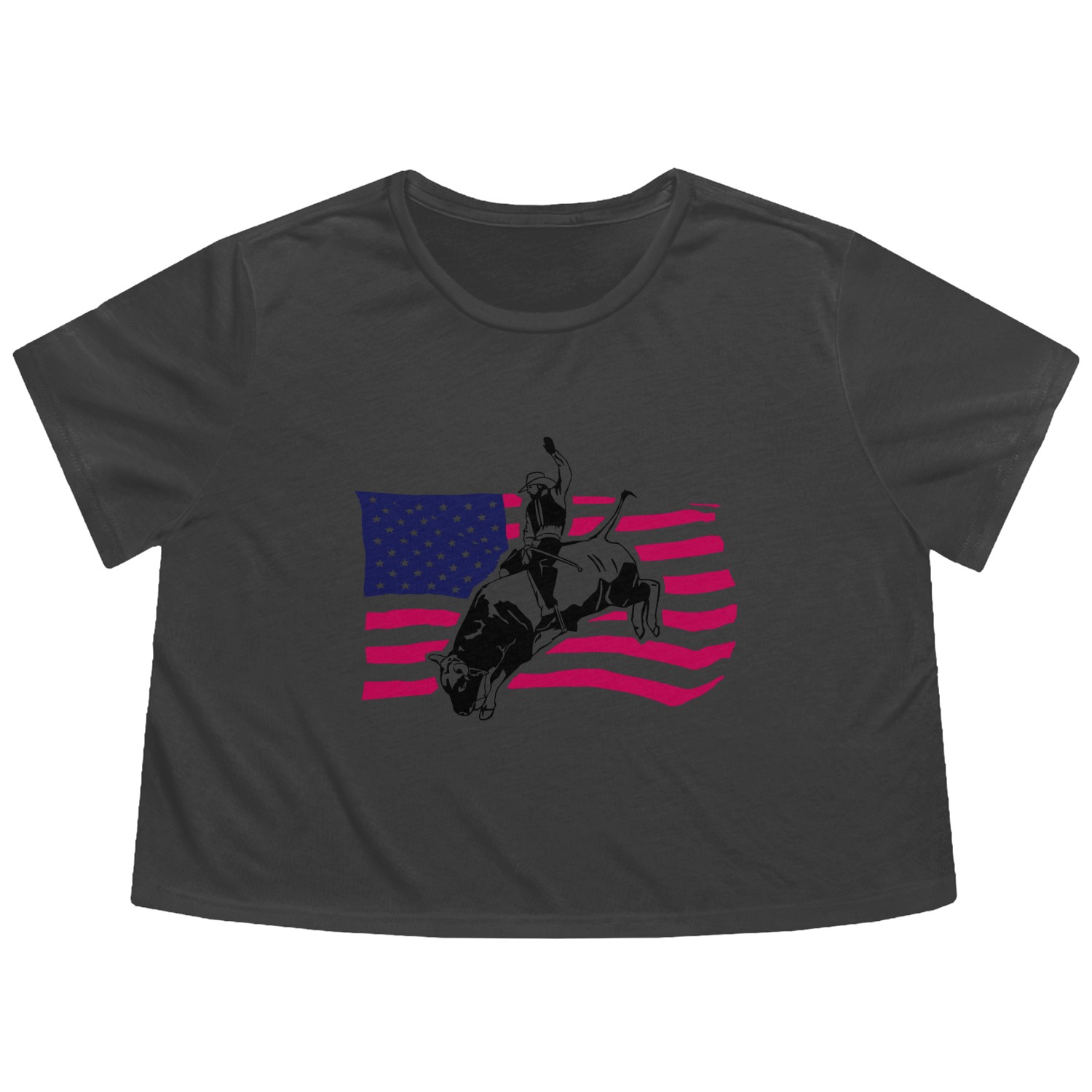 Western Rodeo - Bullrider Flowy Cropped Tees