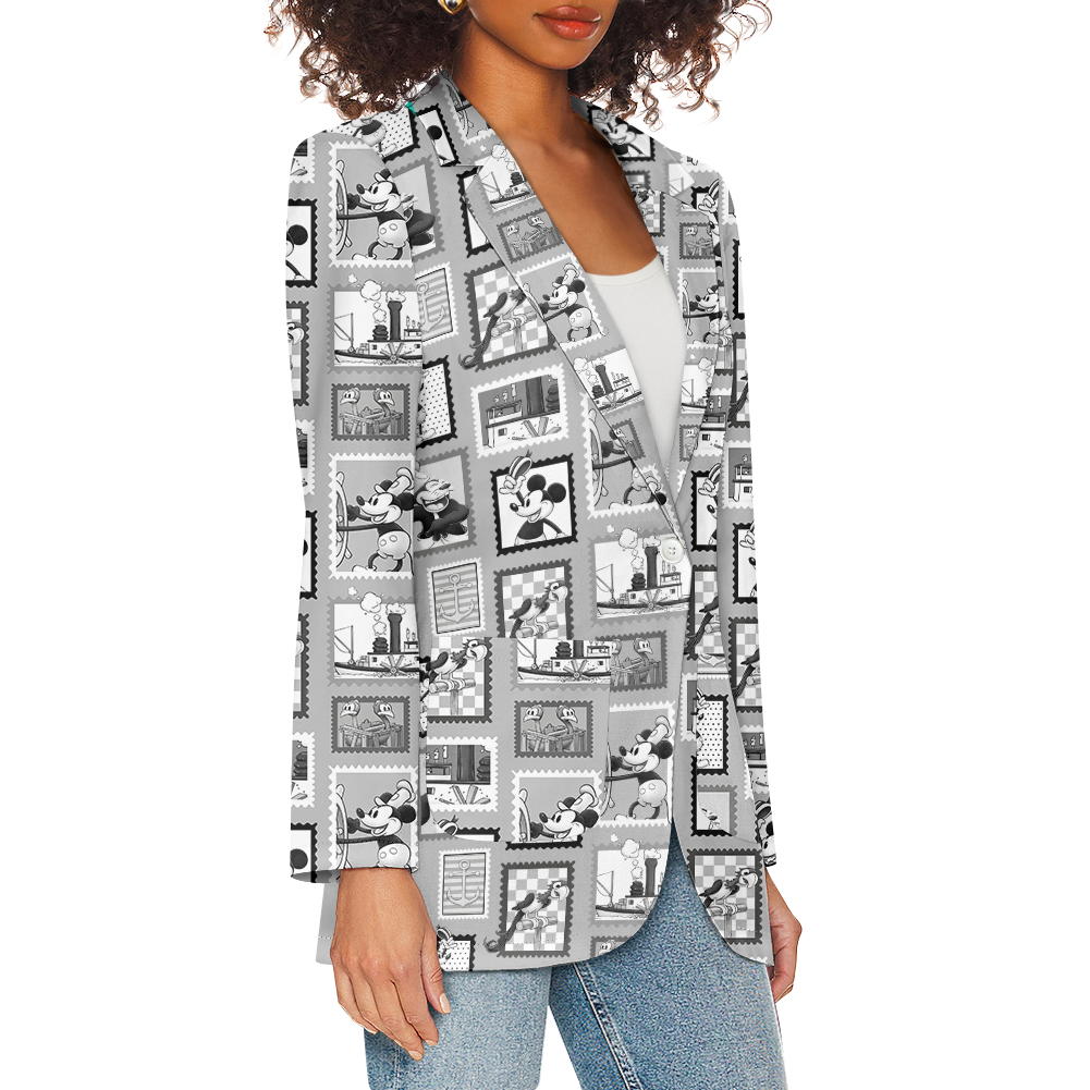 Steamboat Willie Blazer Women's Casual Blazer, Women Suit Jacket, Gift For Her