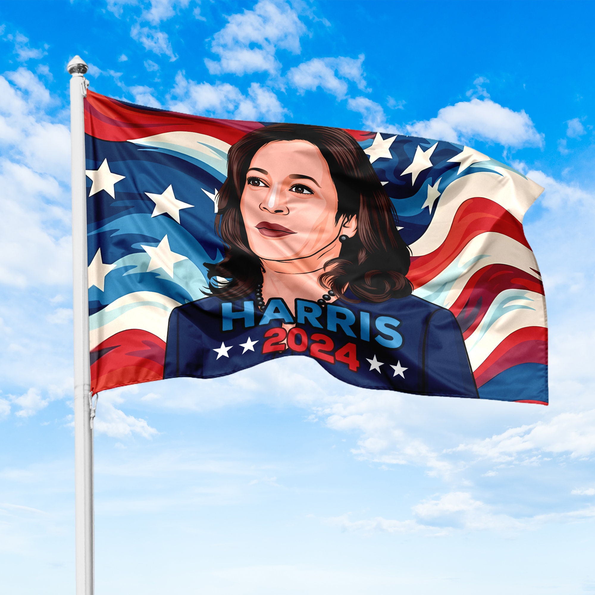 Kamala Harris for President 2024 House Flag, Harris Support Flag