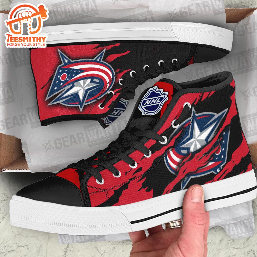Columbus Blue Jackets High Top Shoes For Fans