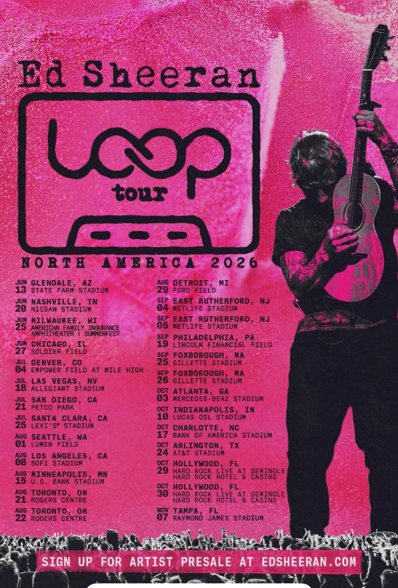 Ed Shee Loop Tour 2026 Vertical Poster