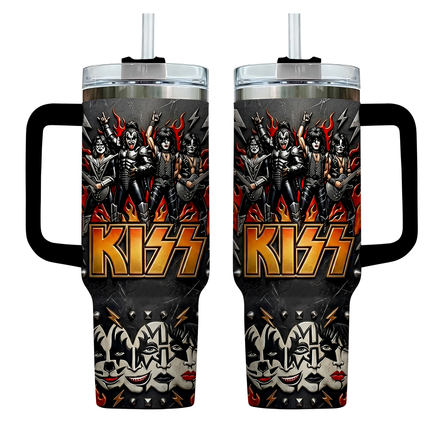 Vintage Kiss Band Yeti 40Oz Tumbler, Kiss Band Tumbler 40oz, Lover Kiss Tumbler 40oz, Hot Cold Drink Cup, Gift Birthday