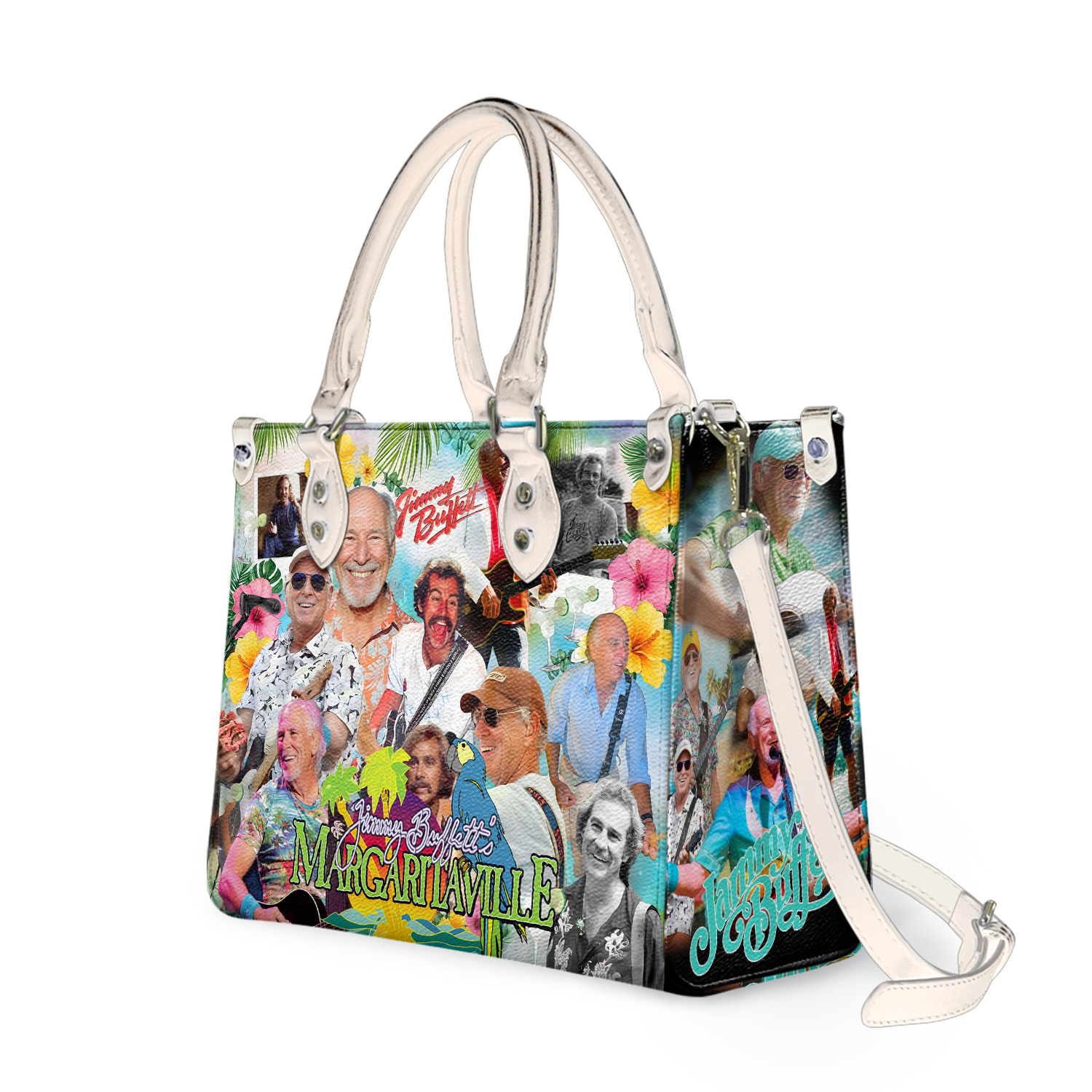 Vintage Jimmy Buffett Lover Women Leather Handbag, Lover Jimmy Buffett Handbag