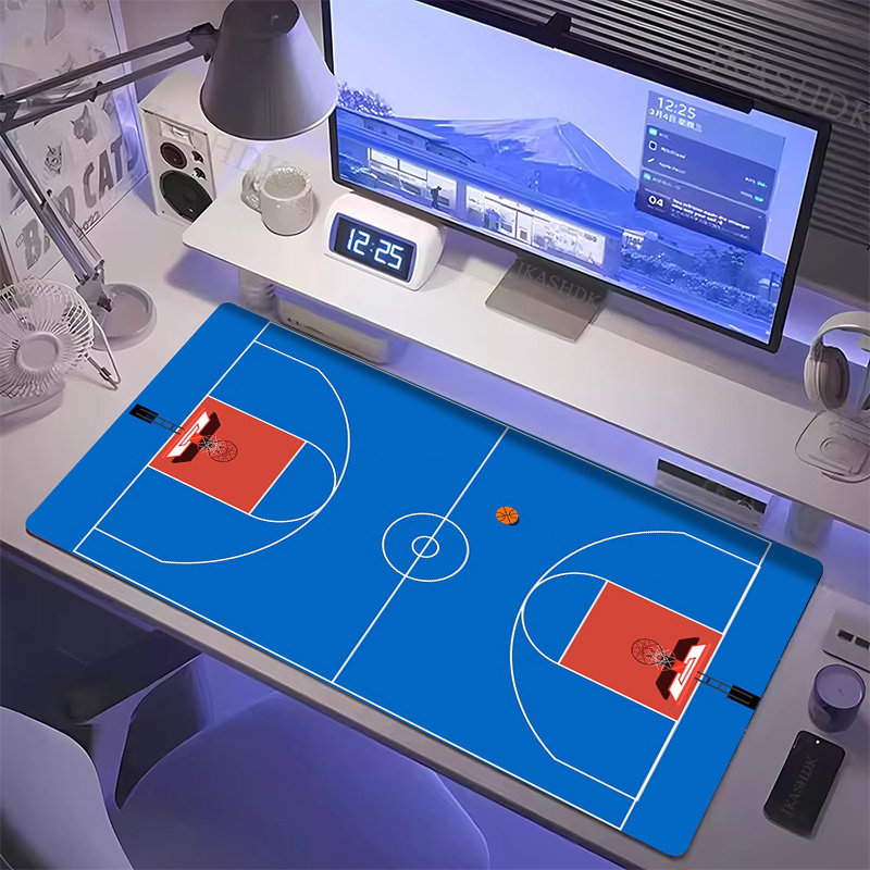 Blue basketball court mousepad is anti-slip, durable, made of rubber and easy to clean, making it suitable for home and office