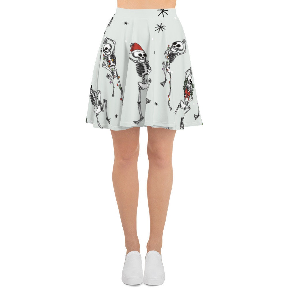 Holiday Skeletons Skater Skirt, Women's Skater Skirt