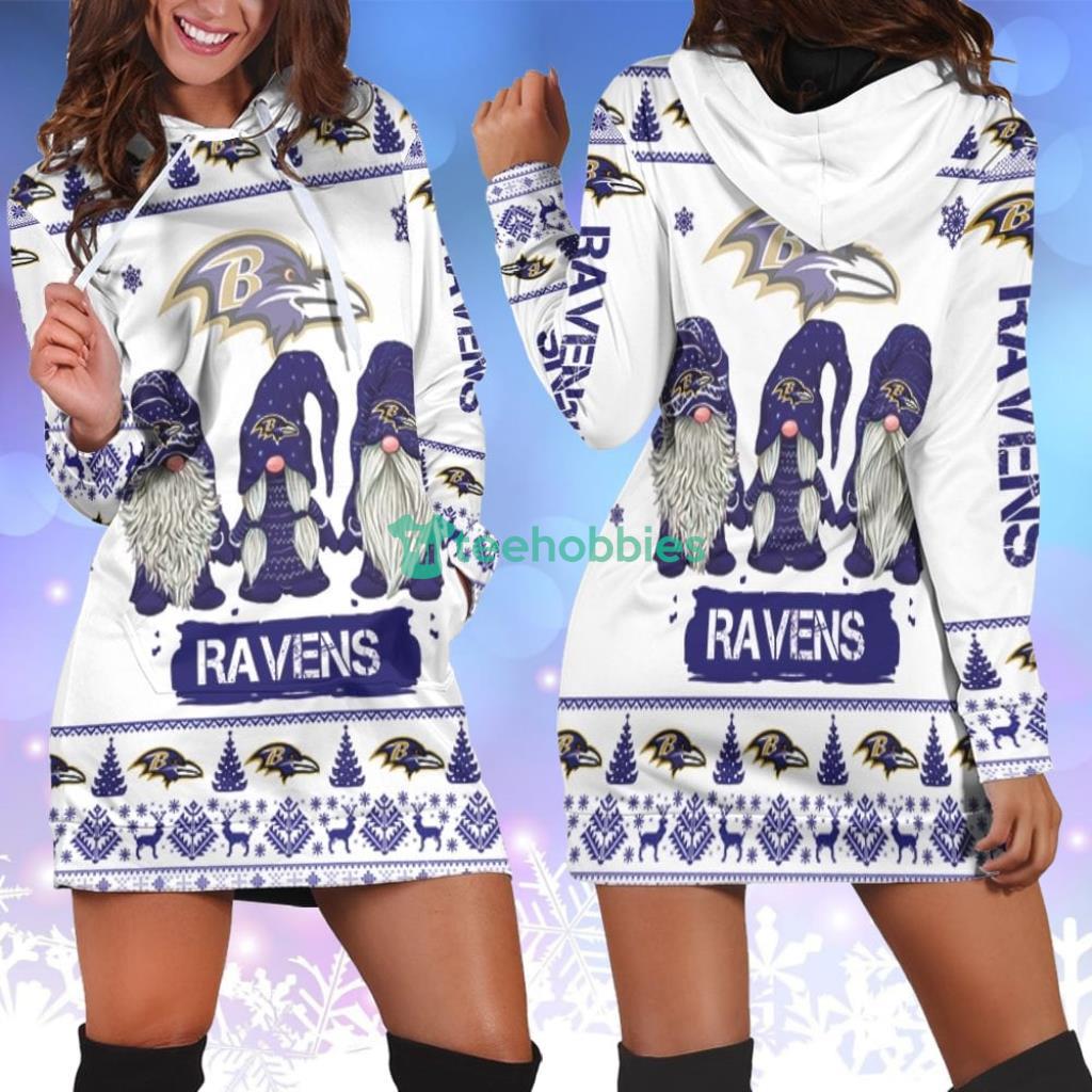 football Baltimore Ravens Christmas Gnomes Women Hoodie Dress