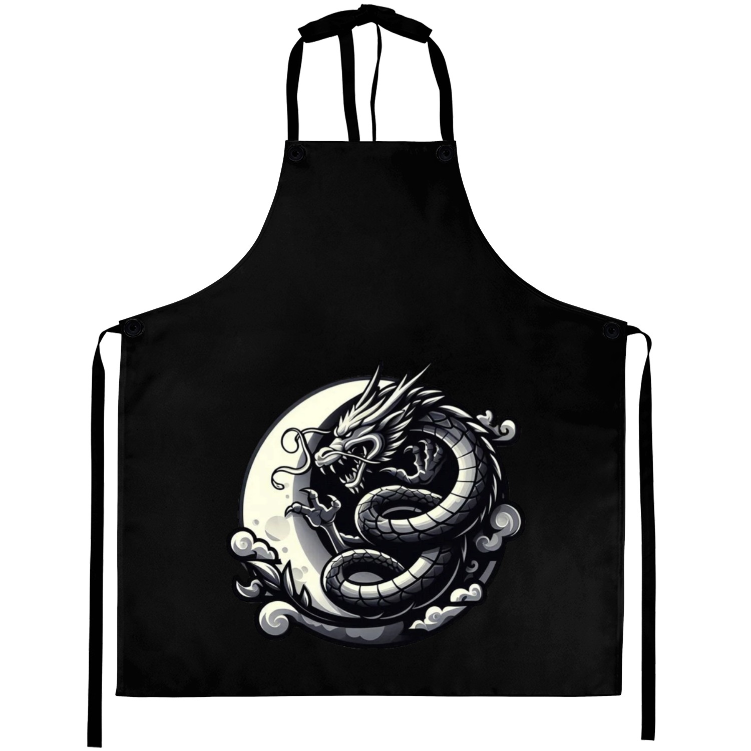 Mystical Dragon Silhouette Aprons