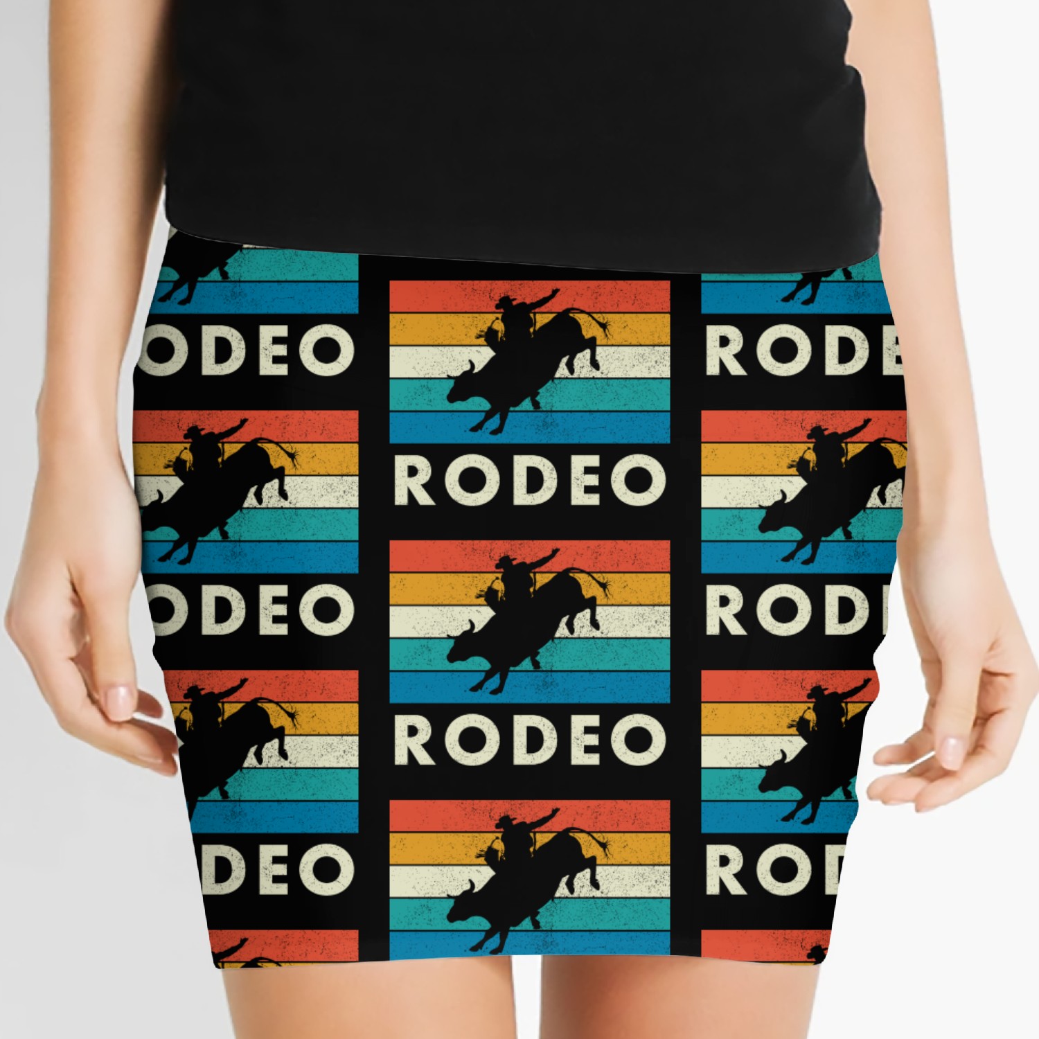Vintage Rodeo Bull Riding Western Women's Mini Skirts